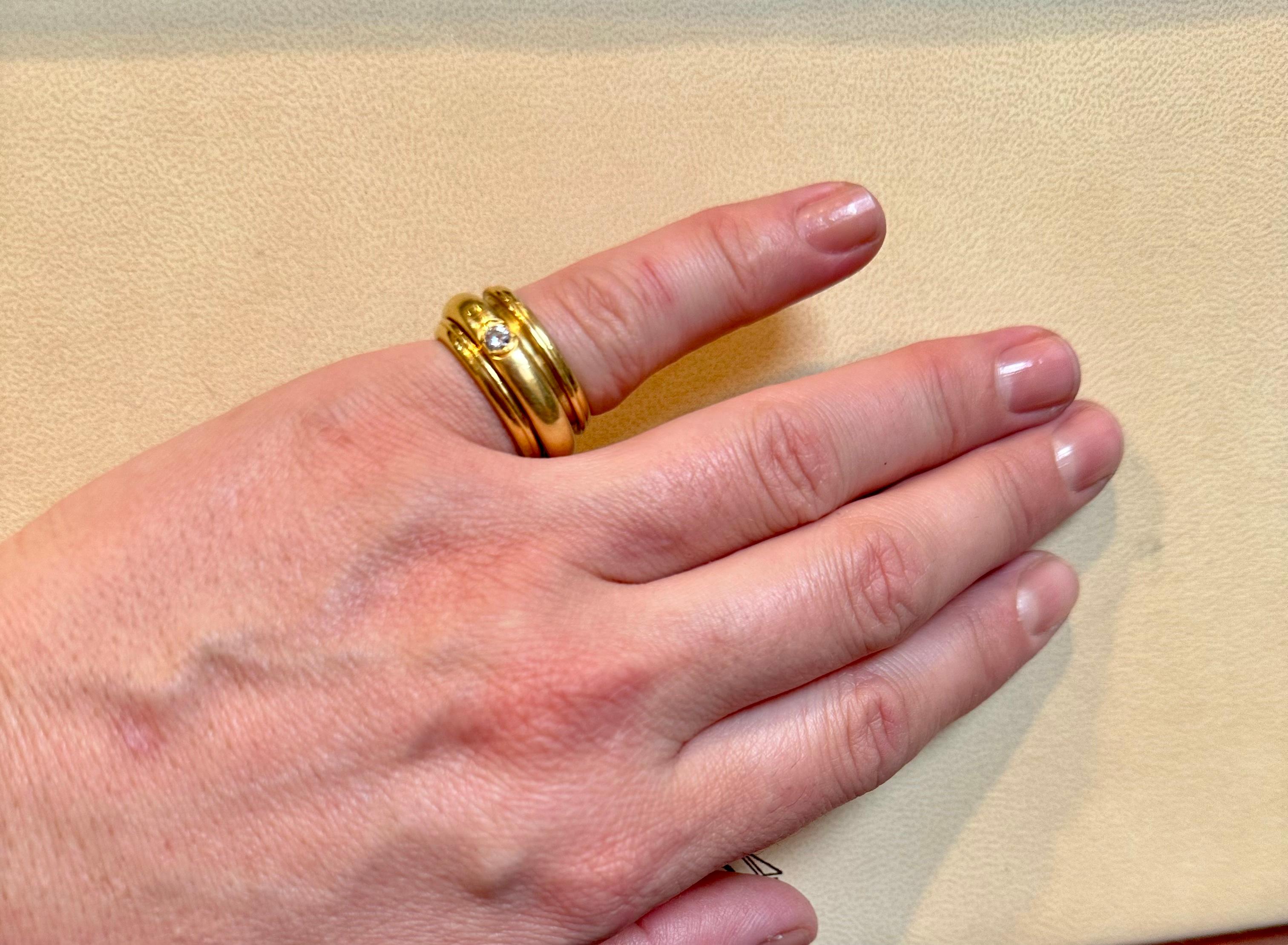 Piaget Possession Collection 3 Diamond Large Band Ring, 18 Karat Yellow Gold  9