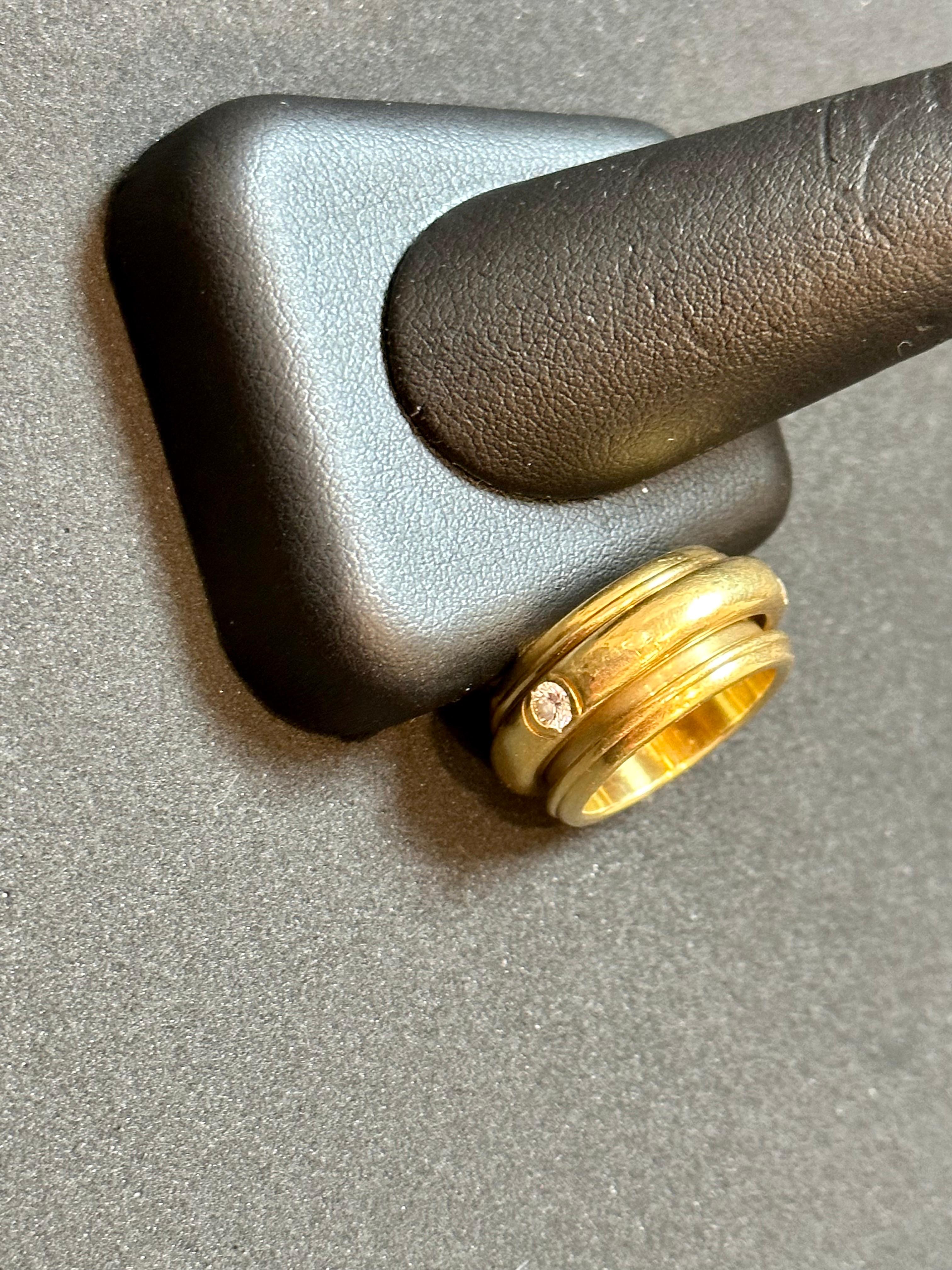 Round Cut Piaget Possession Collection 3 Diamond Large Band Ring, 18 Karat Yellow Gold