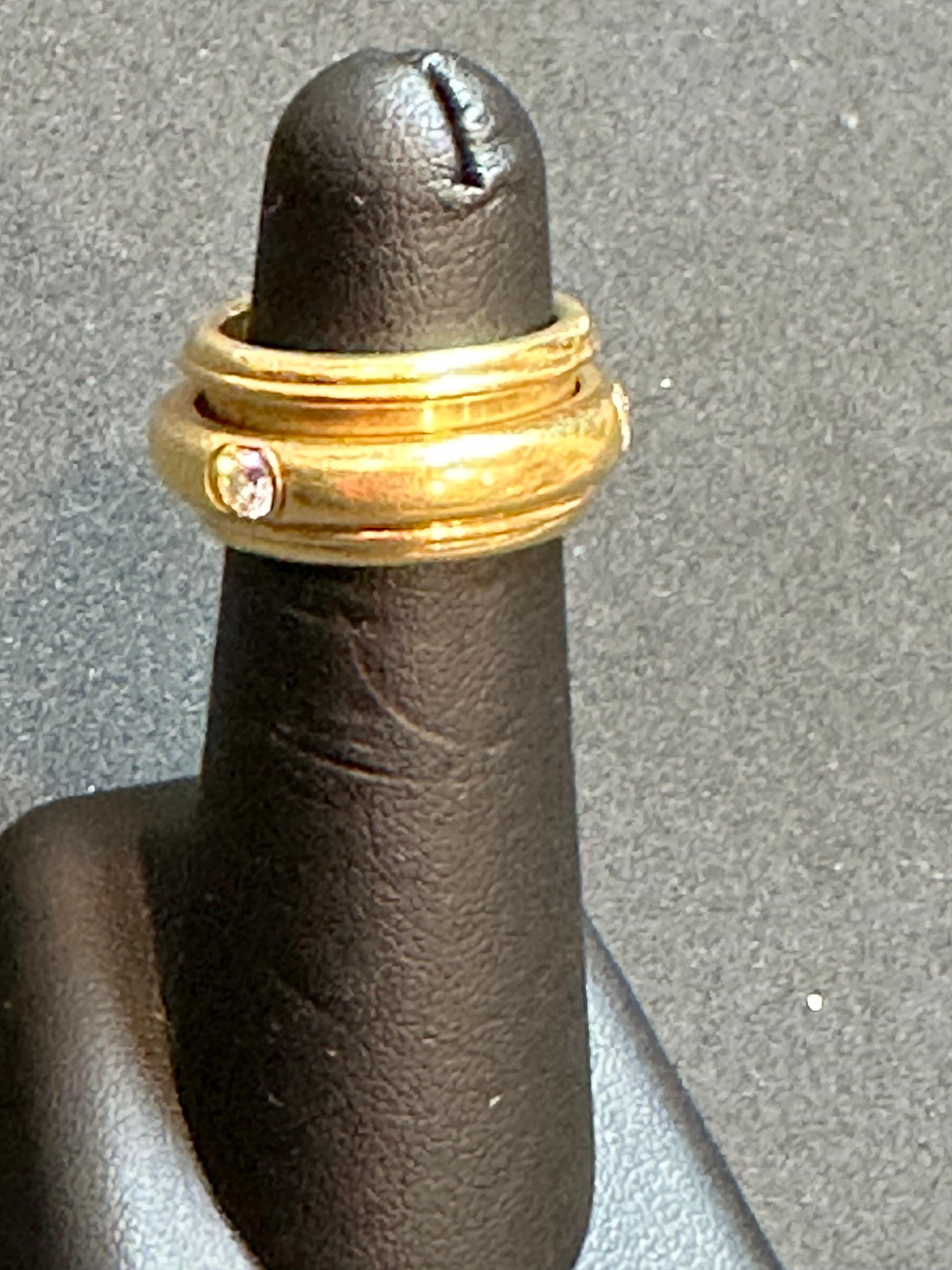 Women's or Men's Piaget Possession Collection 3 Diamond Large Band Ring, 18 Karat Yellow Gold 