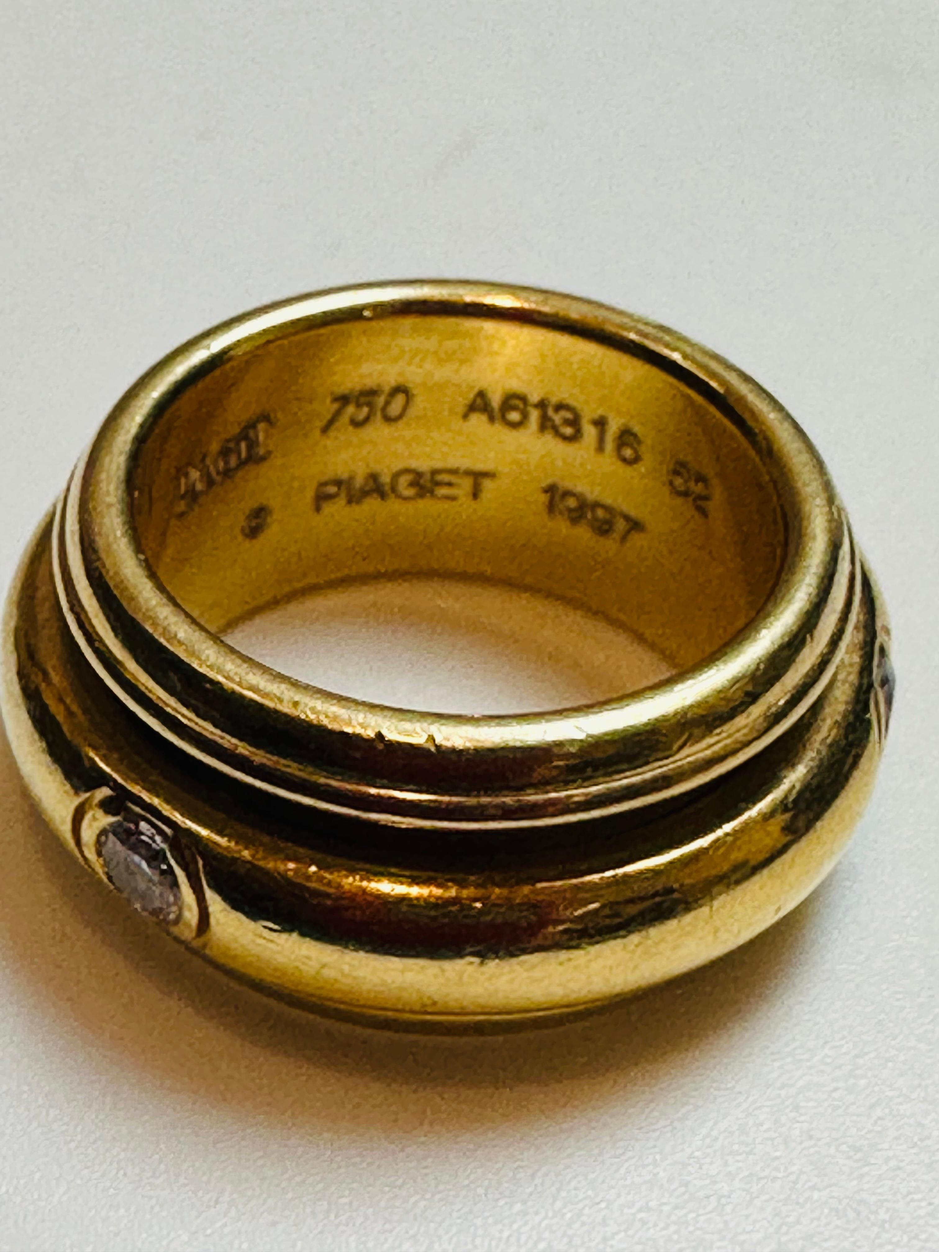 Piaget Possession Collection 3 Diamond Large Band Ring, 18 Karat Yellow Gold  3