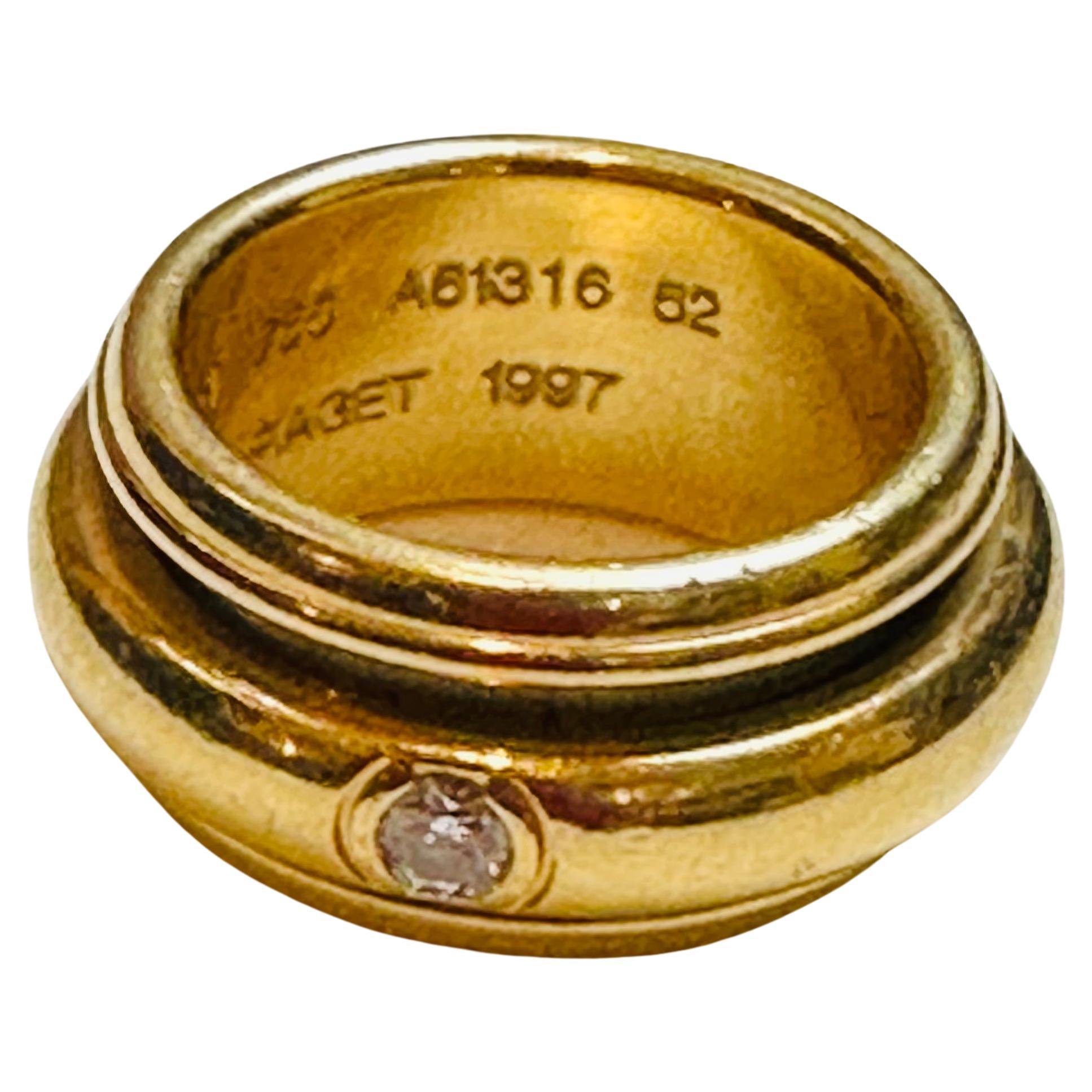 Piaget Possession Collection 3 Diamond Large Band Ring, 18 Karat Yellow Gold 