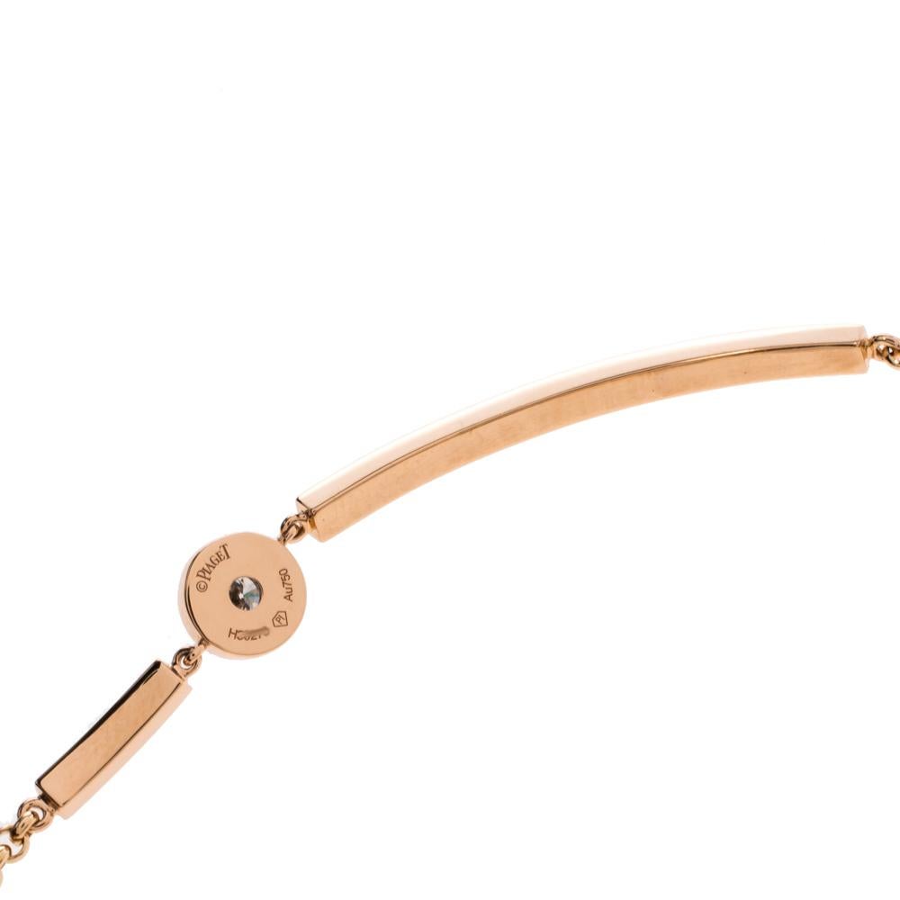Contemporary Piaget Possession Diamond 18K Rose Gold Chain Link Bracelet
