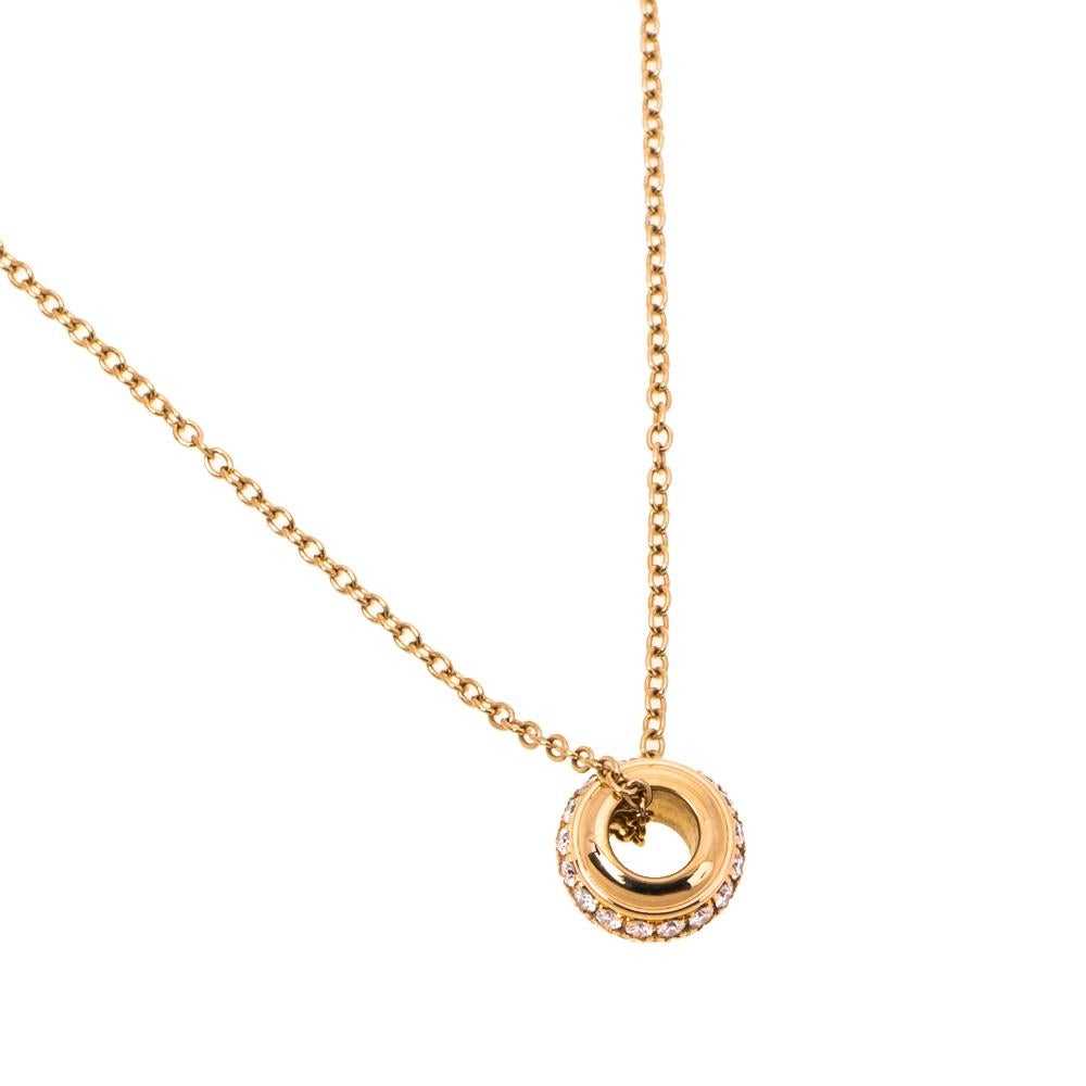 Rose Cut Piaget Possession Diamond 18K Rose Gold Pendant Necklace