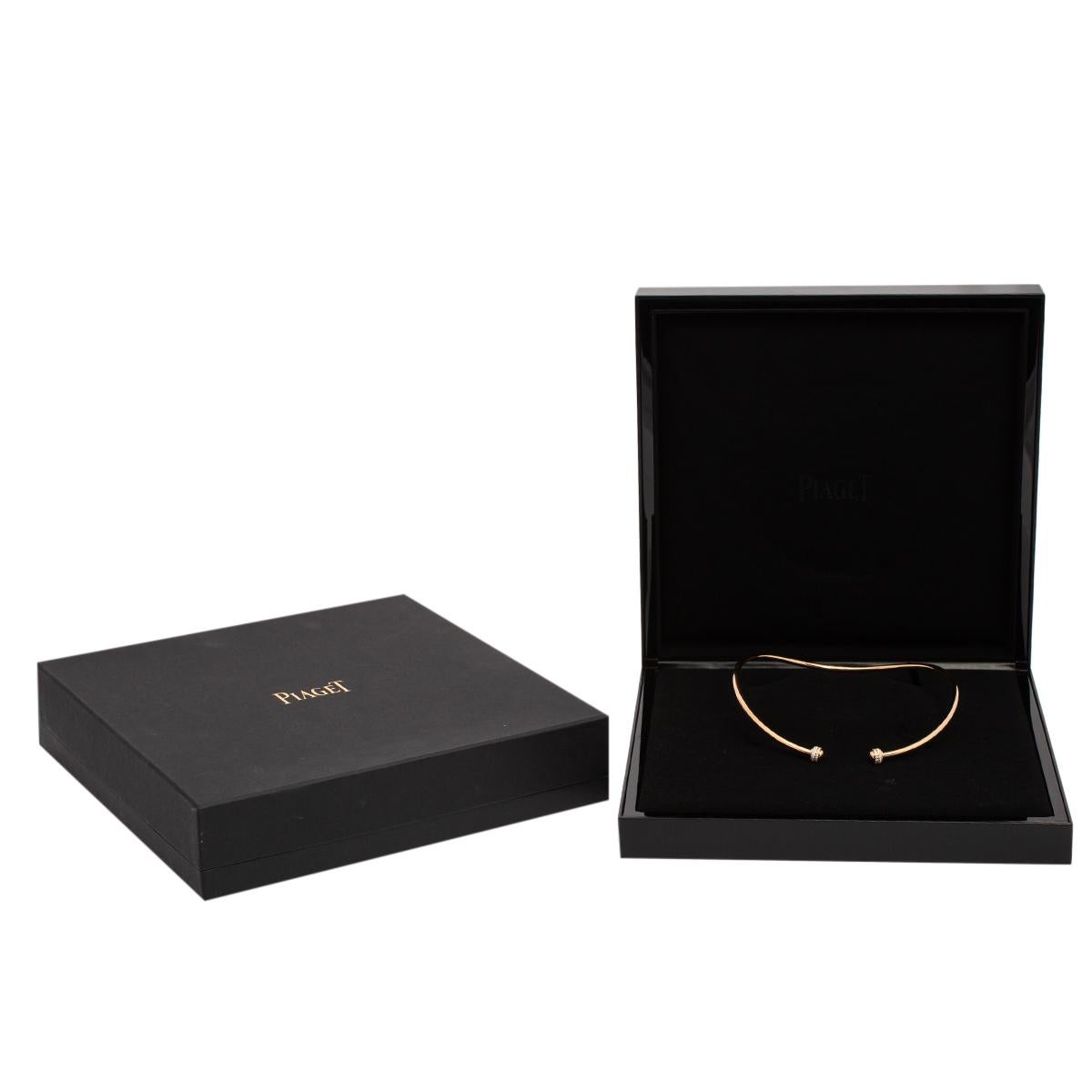 Contemporary Piaget Possession Diamond 18K Rose Gold Rigid Collar Necklace