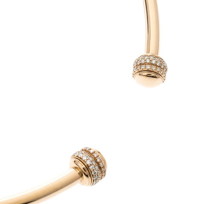 Piaget Possession Diamond & 18k Rose Gold Rigid Necklace In Good Condition In Dubai, Al Qouz 2