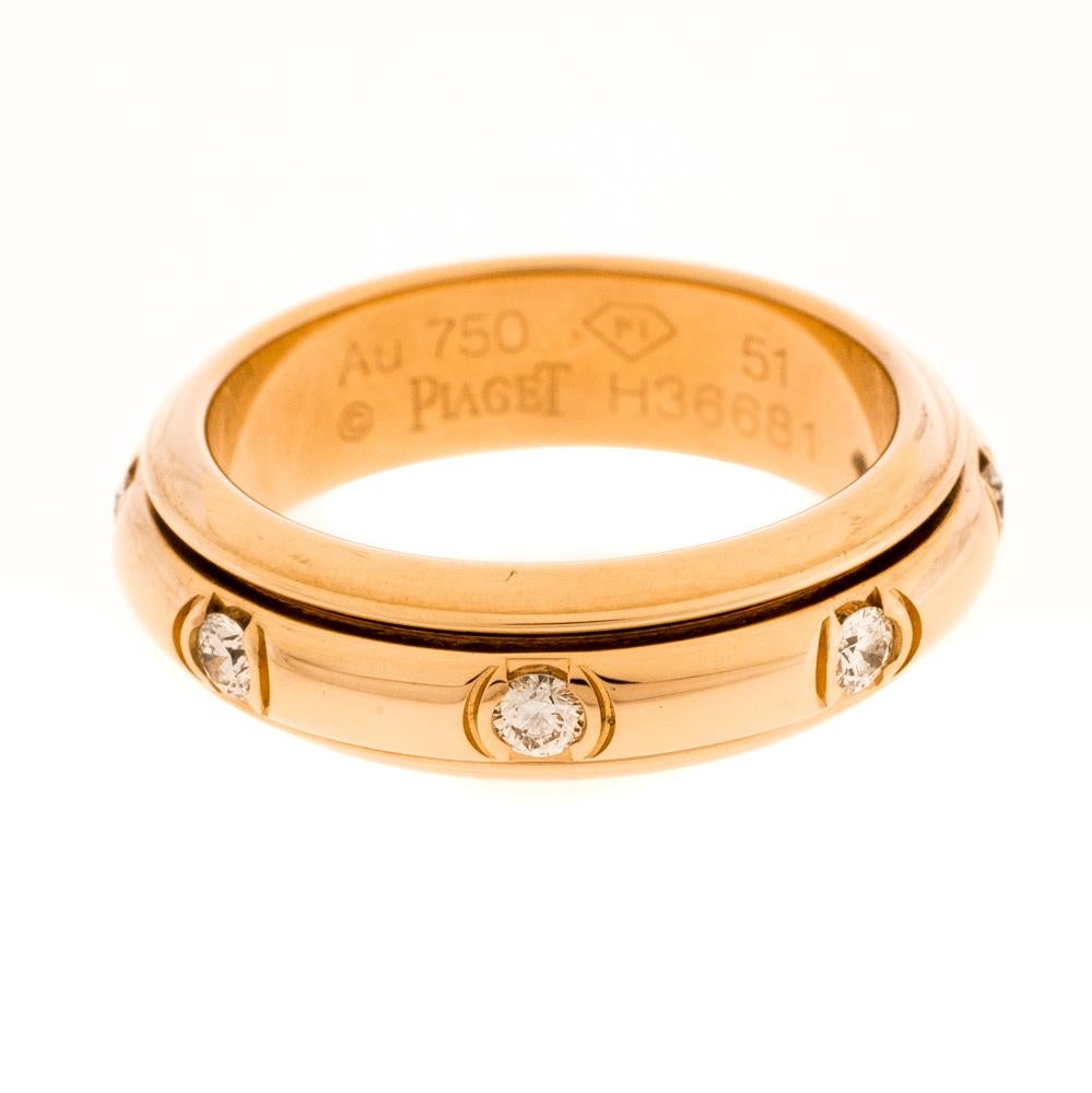 Show your love for fine artistry and luxury accessories with this stunning creation from Piaget that is made from 18K rose gold. One of the most popular collections from Piaget is their 'Possession' collection which is defined by rotating rings. We