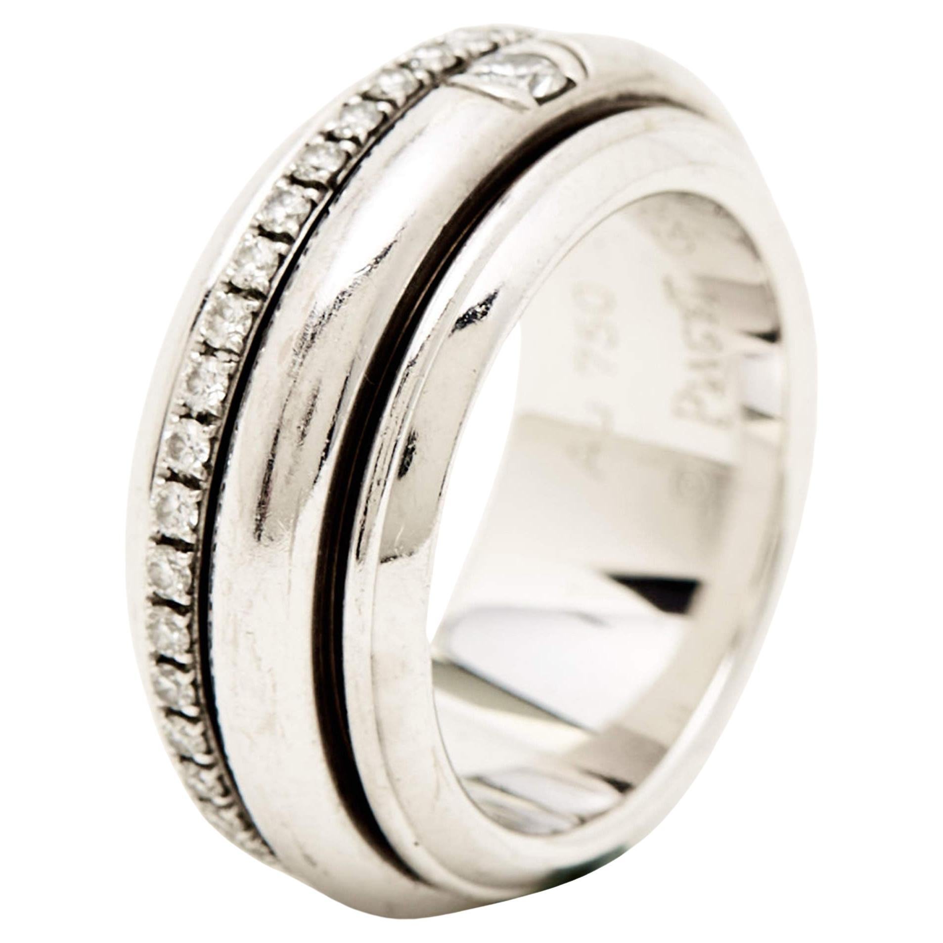 Piaget Possession Diamond 18k White Gold Ring Size 48 For Sale