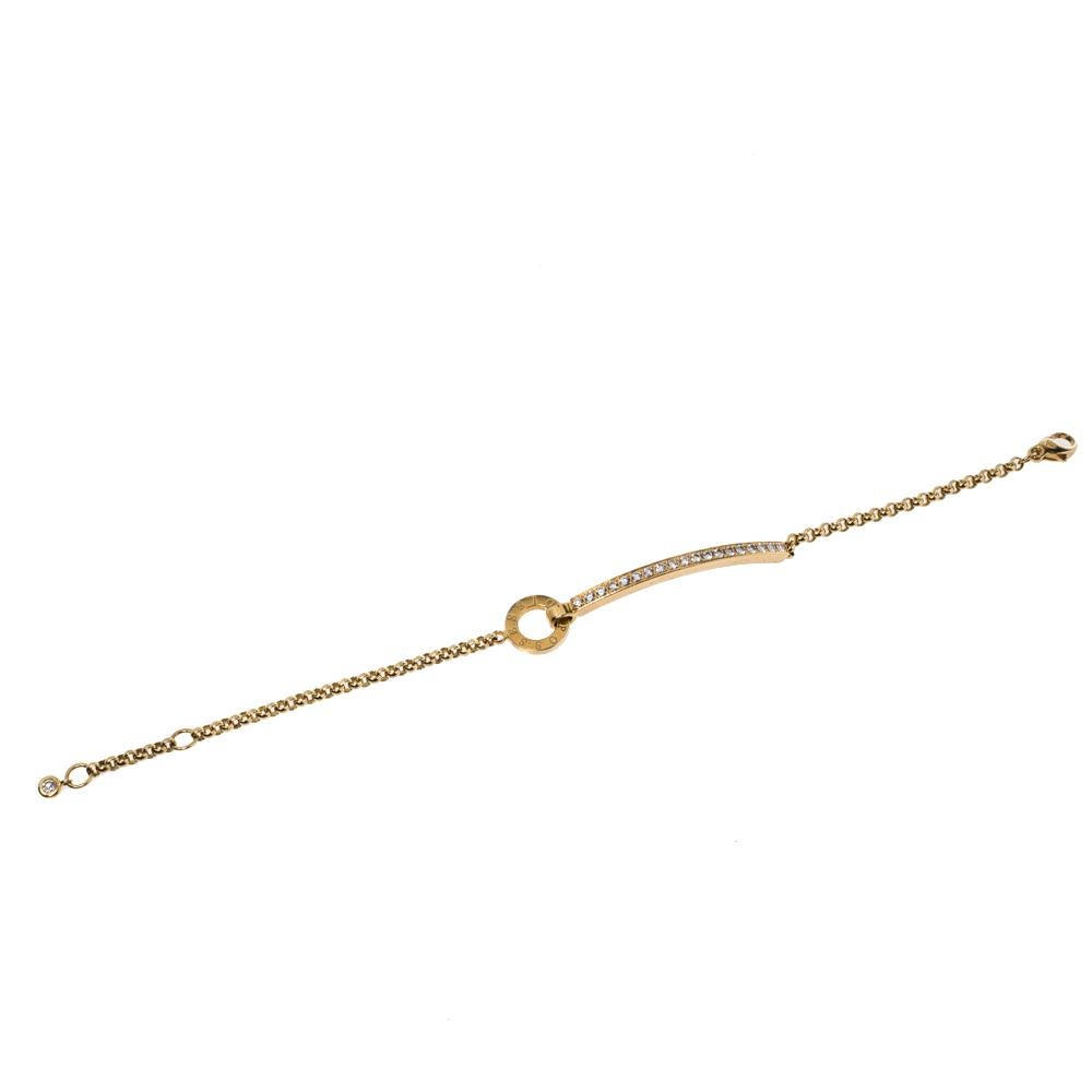 Piaget Possession Diamond 18K Yellow Gold Chain Link Bracelet In Fair Condition In Dubai, Al Qouz 2