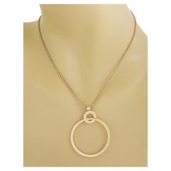 Piaget Possession Diamond 18k Yellow Gold Circle Pendant Chain Necklace