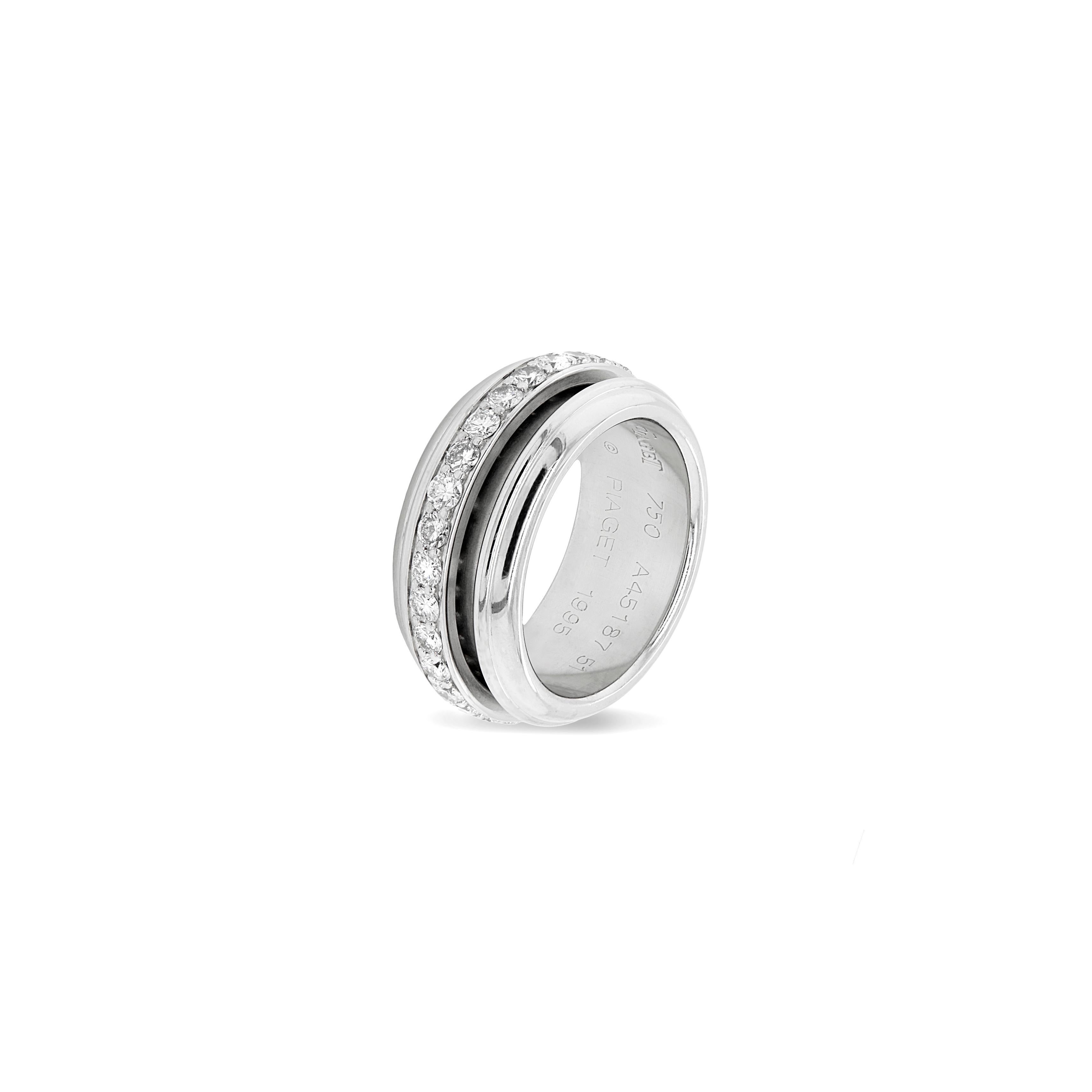 Modern Piaget Possession Diamond and 18 Carat White Gold Spinning Band Ring For Sale