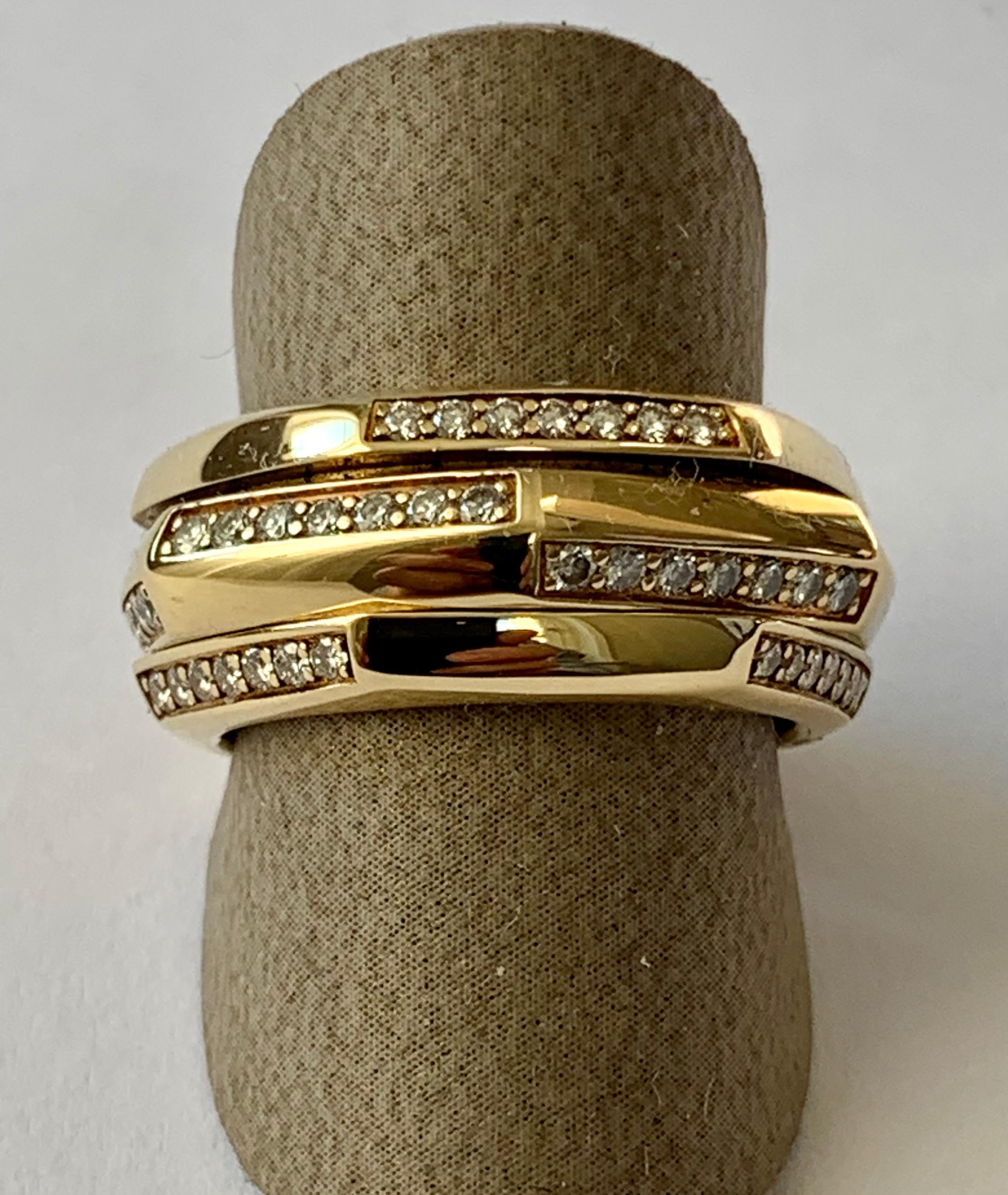 Round Cut Piaget Possession Diamond and 18 Karat Yellow Gold Ring