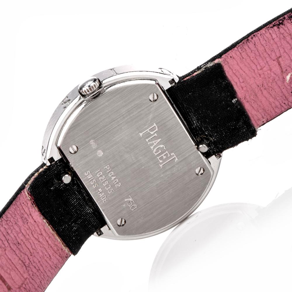 Women's Piaget Possession Diamond Bezel 18 Karat Gold Black and Pink Strap Ladies Watch