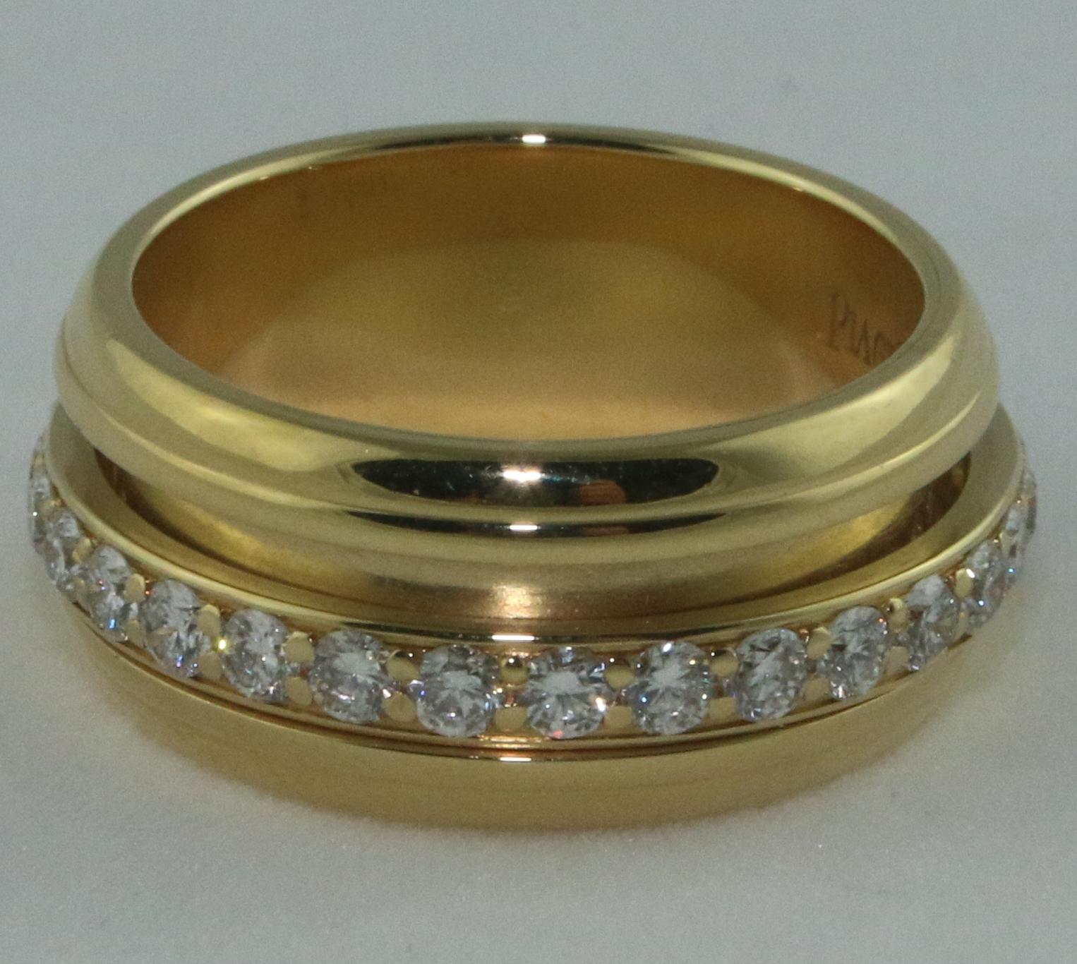 Round Cut PIAGET Possession Diamond Eternity Gold Band Ring 1990 For Sale
