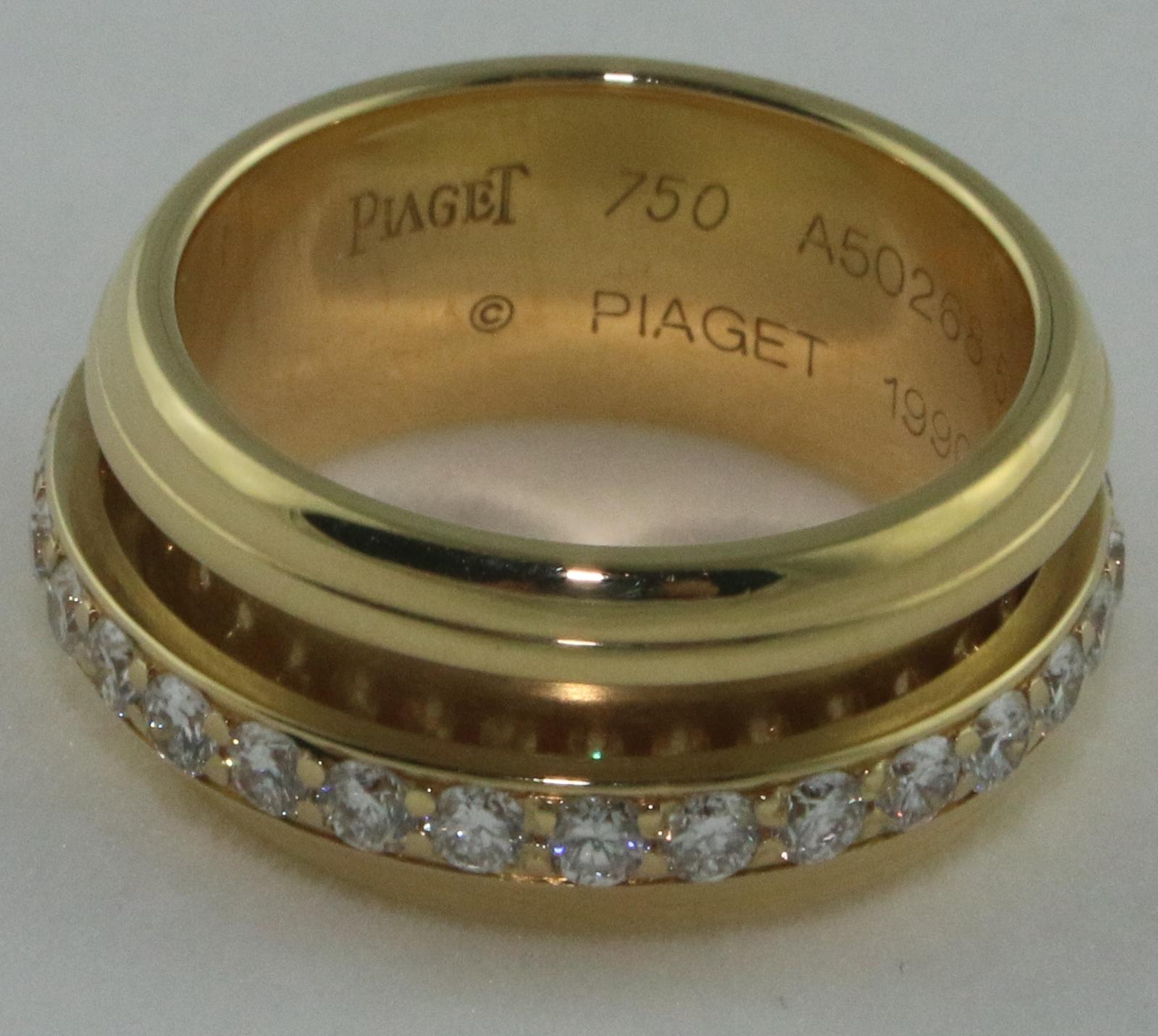 Women's PIAGET Possession Diamond Eternity Gold Band Ring 1990 For Sale