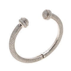 Piaget Possession Diamond Pave White Gold Open Bangle Bracelet