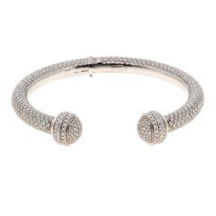 Used Piaget Possession Diamond Pave White Gold Open Bangle Bracelet