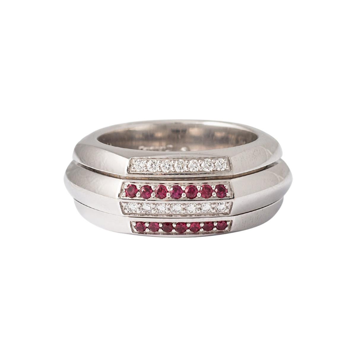 Piaget Possession Diamond Ruby White Gold Band Ring