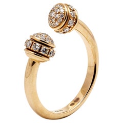 Piaget Possession Chalcedony Diamonds 18k Rose Gold Ring Size 52