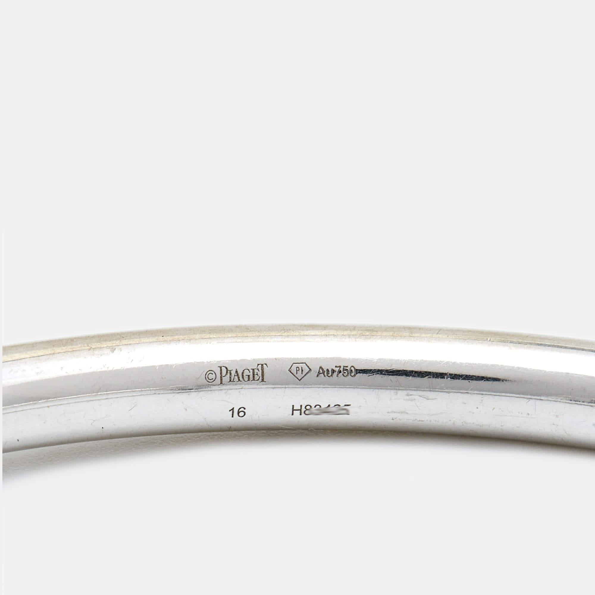 Donna Piaget Possession Bracciale aperto con diamanti in oro bianco 18 ct. 16 in vendita