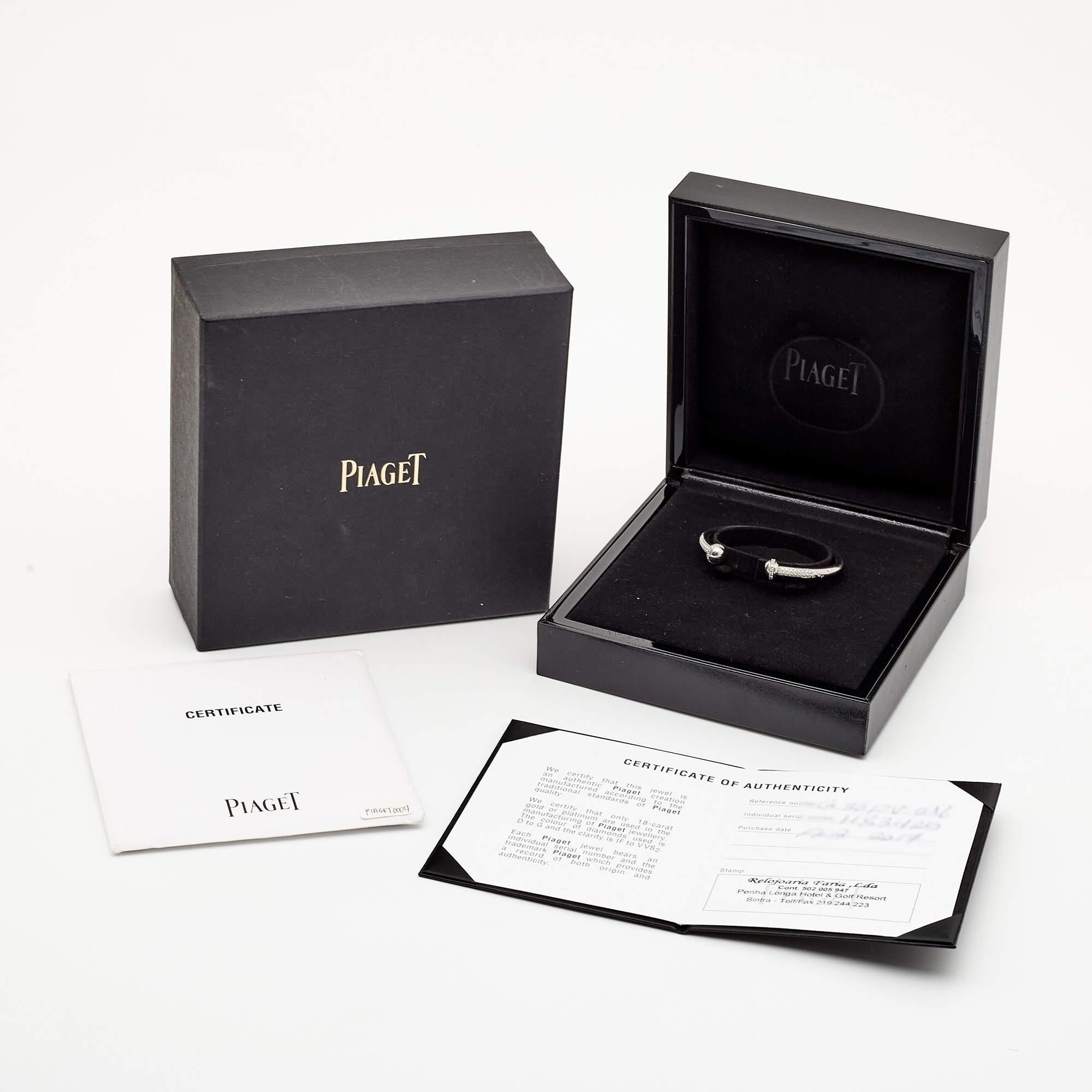 Piaget Possession Bracciale aperto con diamanti in oro bianco 18 ct. 16 in vendita 1