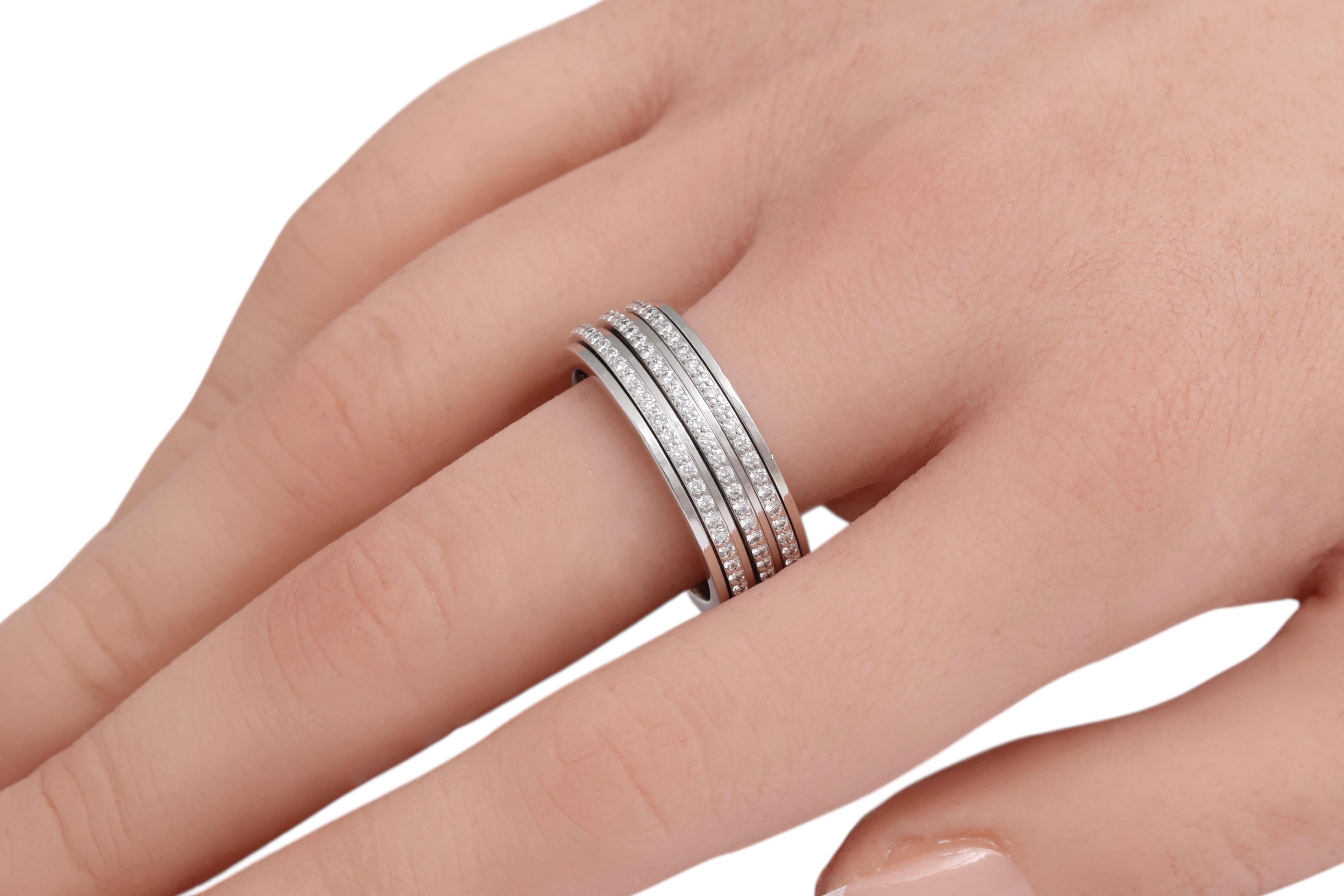 Piaget Possession Engagement Eternity Diamond Ring 18kt White Gold For Sale 5