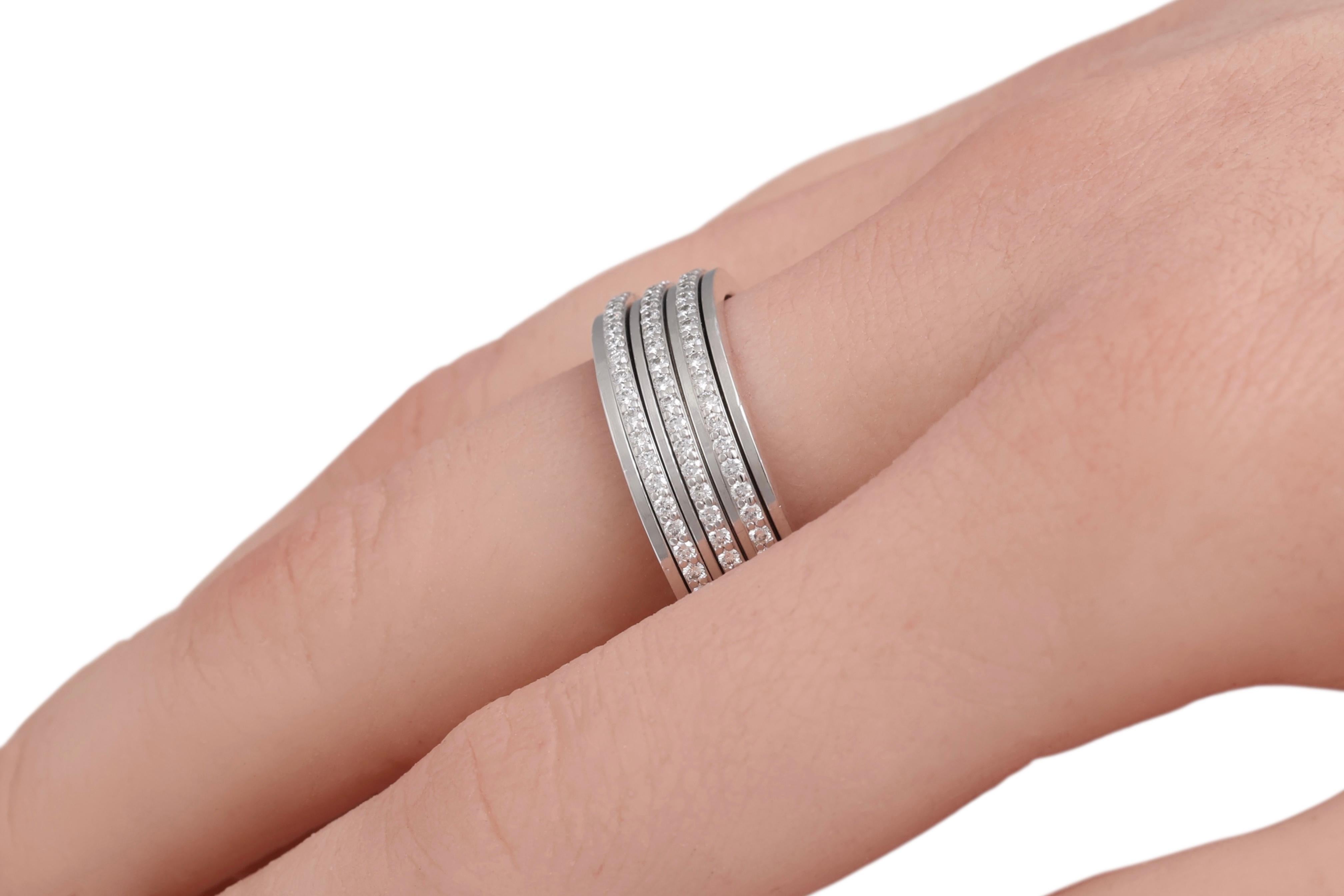 Piaget Possession Engagement Eternity Diamond Ring 18kt White Gold For Sale 6