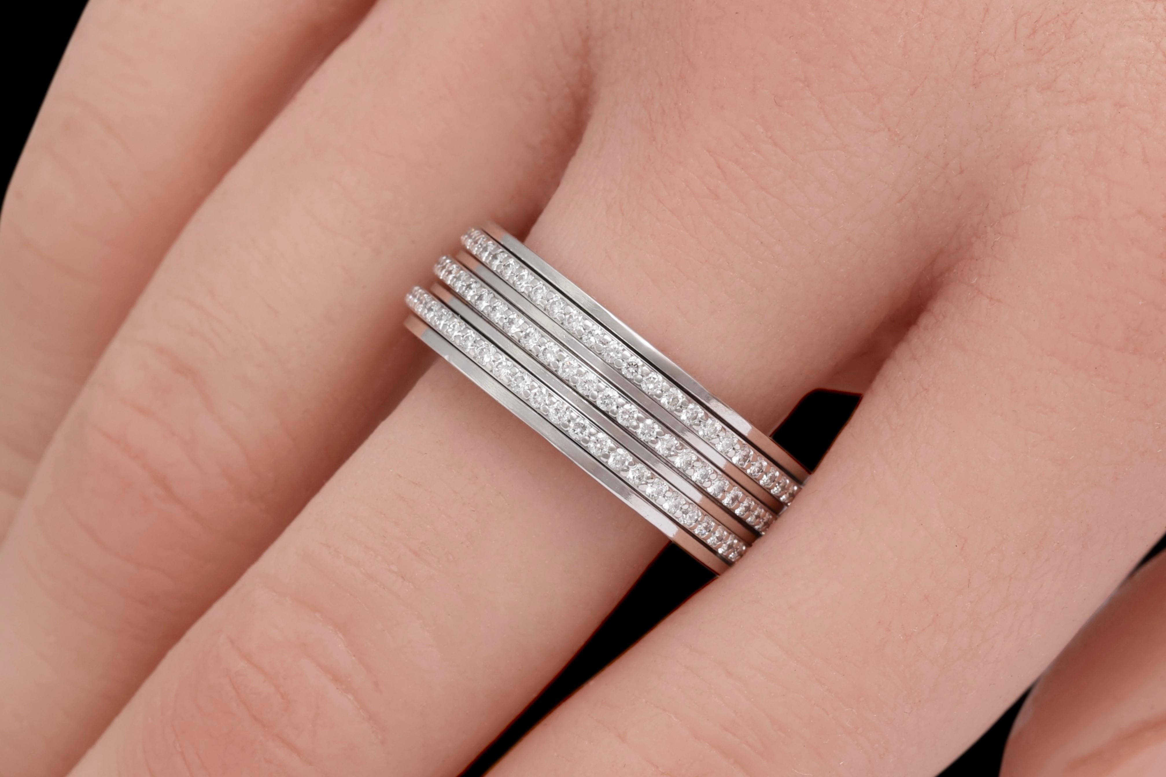Piaget Possession Engagement Eternity Diamond Ring 18kt White Gold For Sale 7
