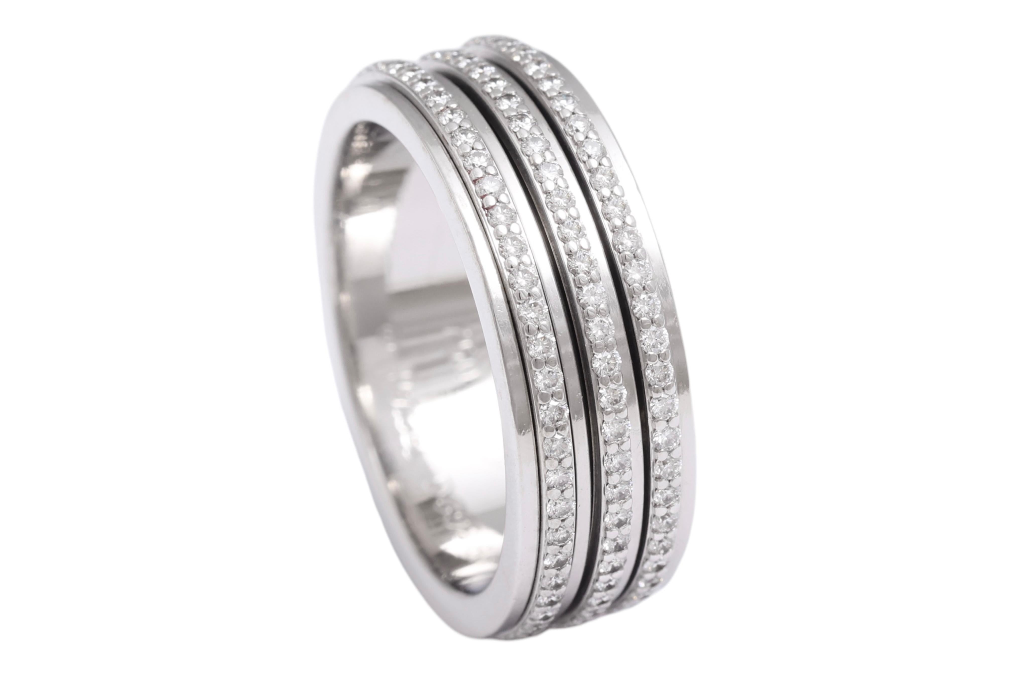 Women's or Men's Piaget Possession Engagement Eternity Diamond Ring 18kt White Gold For Sale