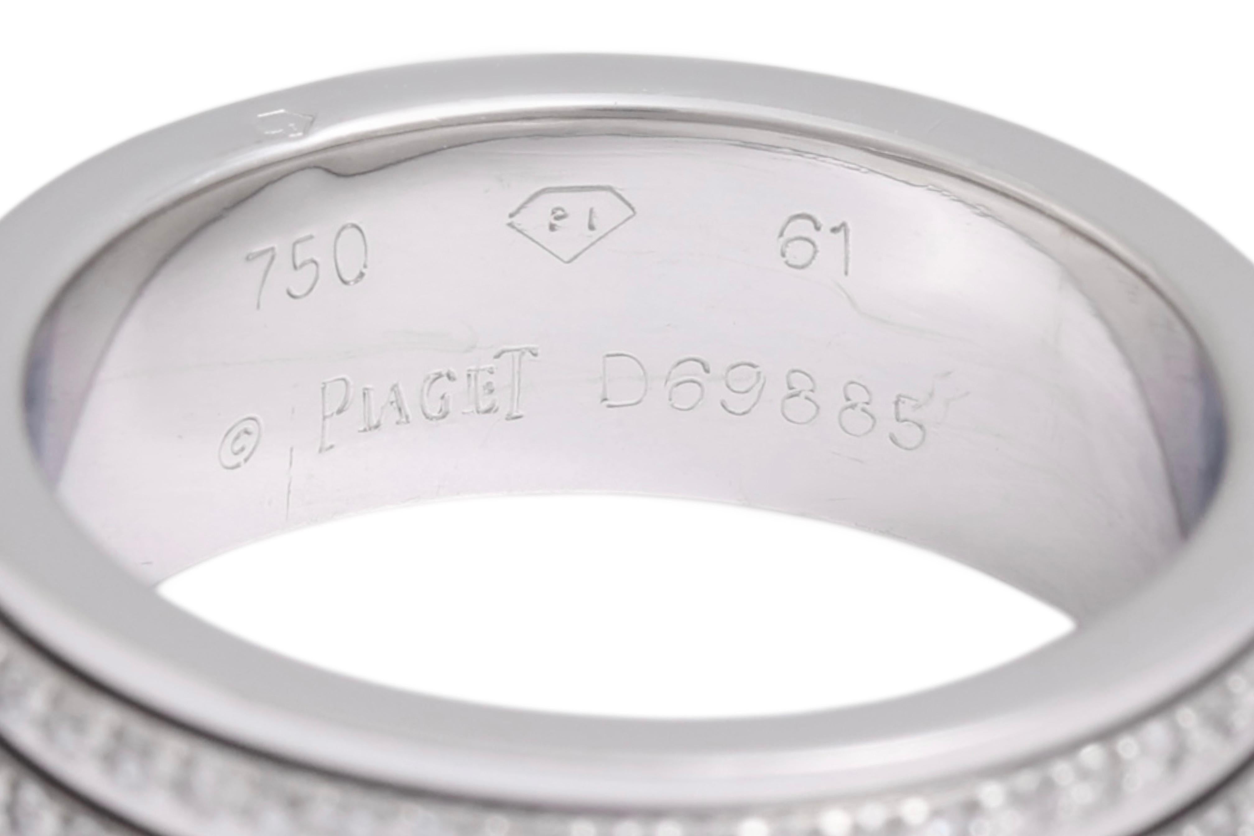 Piaget Possession Engagement Eternity Diamond Ring 18kt White Gold For Sale 3