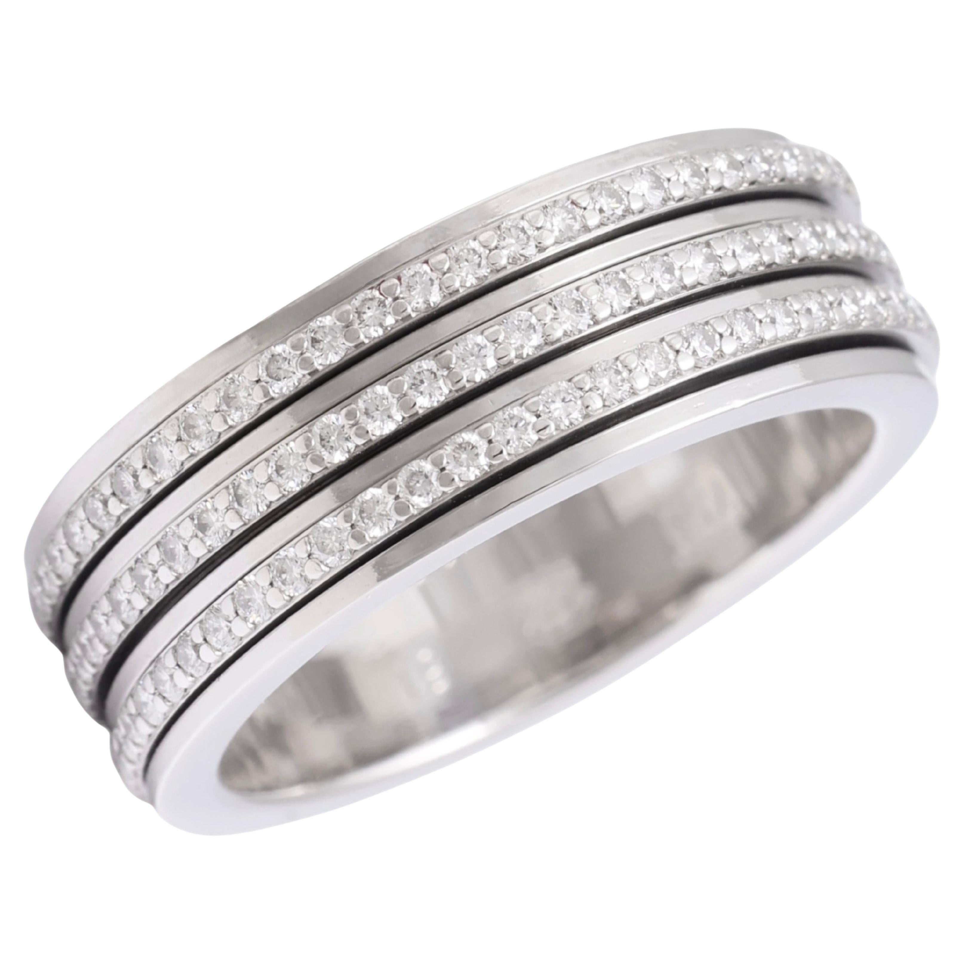 Piaget Possession Engagement Eternity Diamond Ring 18kt White Gold For Sale