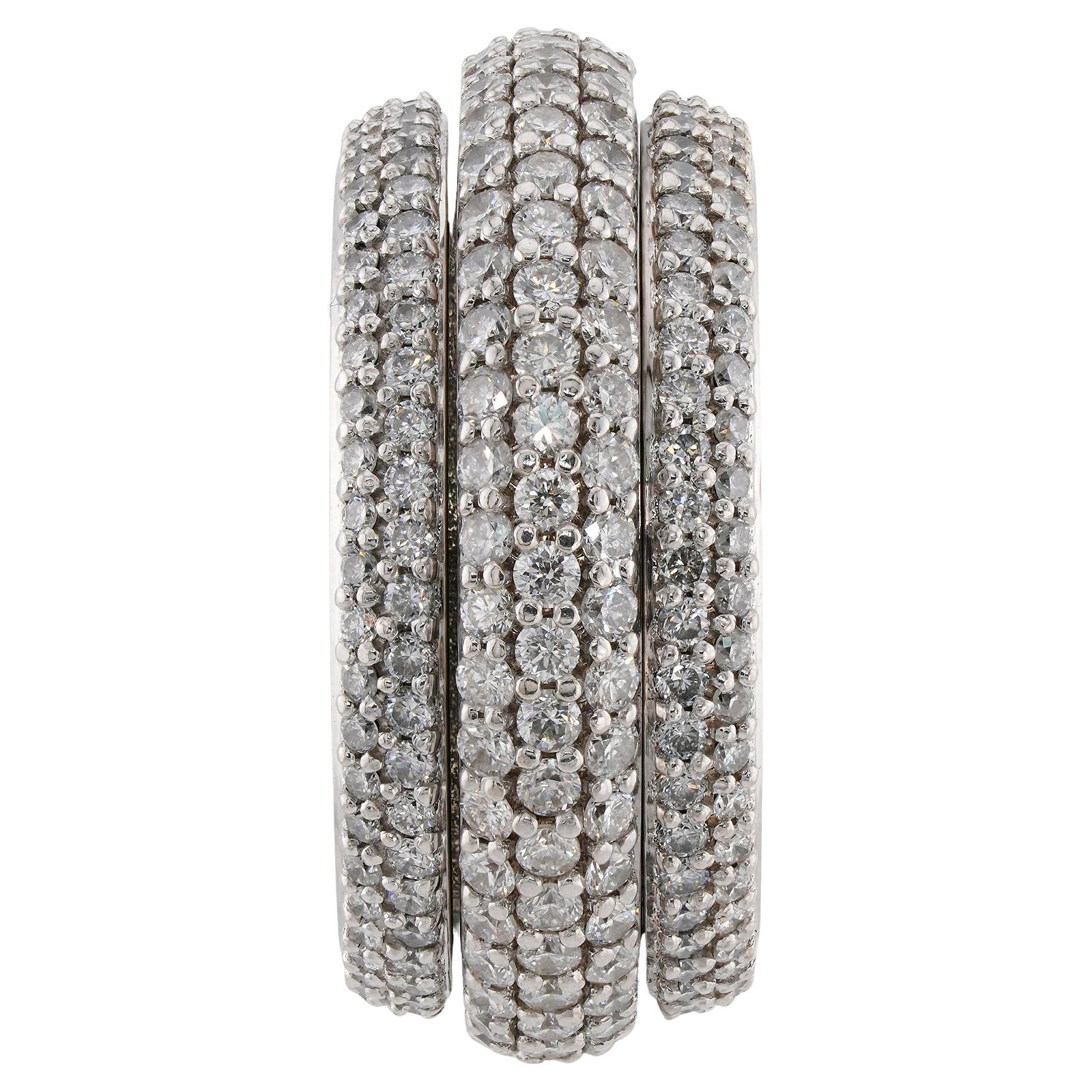 PIAGET Possession Full Diamond White Gold Spinning Eternity Band Ring In Excellent Condition For Sale In New York, NY