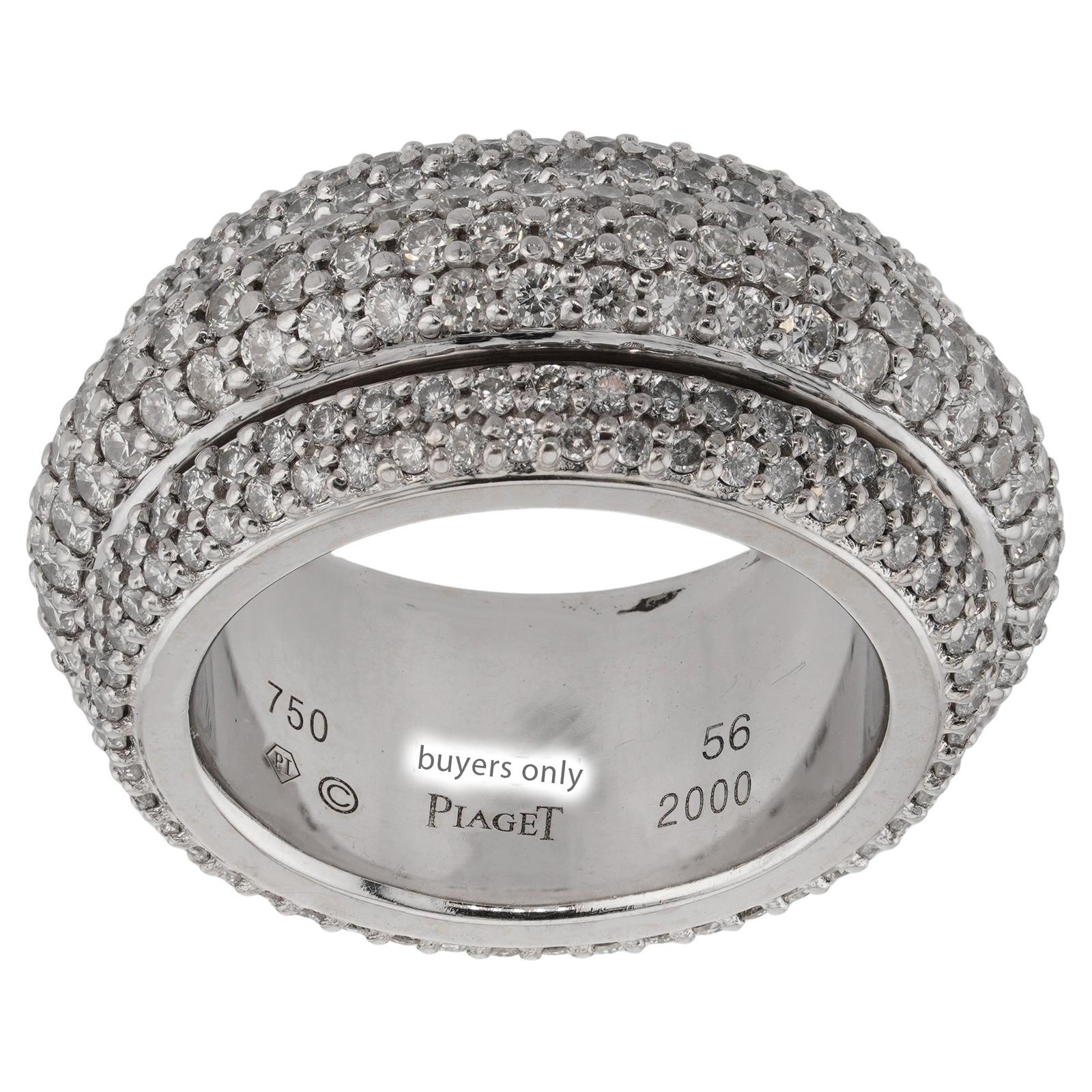 Women's PIAGET Possession Full Diamond White Gold Spinning Eternity Band Ring For Sale
