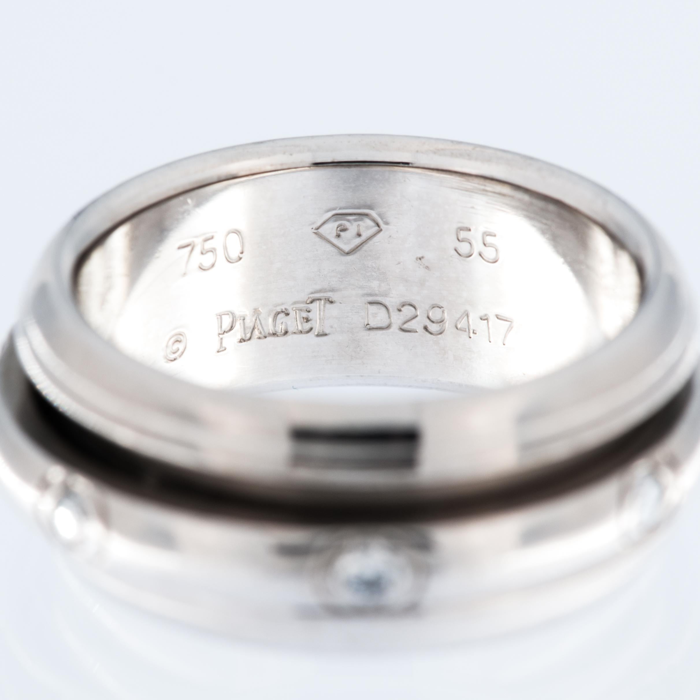 Piaget Possession Large Band Ring 18 karat White Gold with Diamonds In Good Condition For Sale In Esch-Sur-Alzette, LU