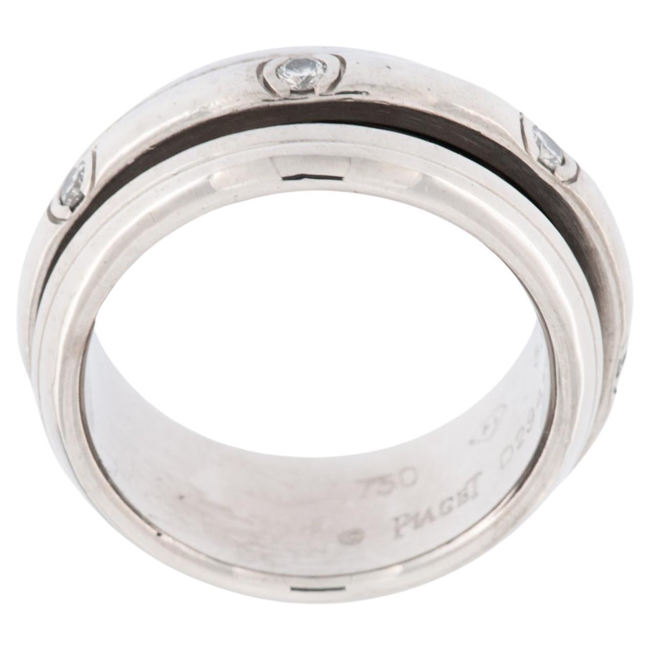 Piaget Possession Large Band Ring 18 karat White Gold with Diamonds For Sale
