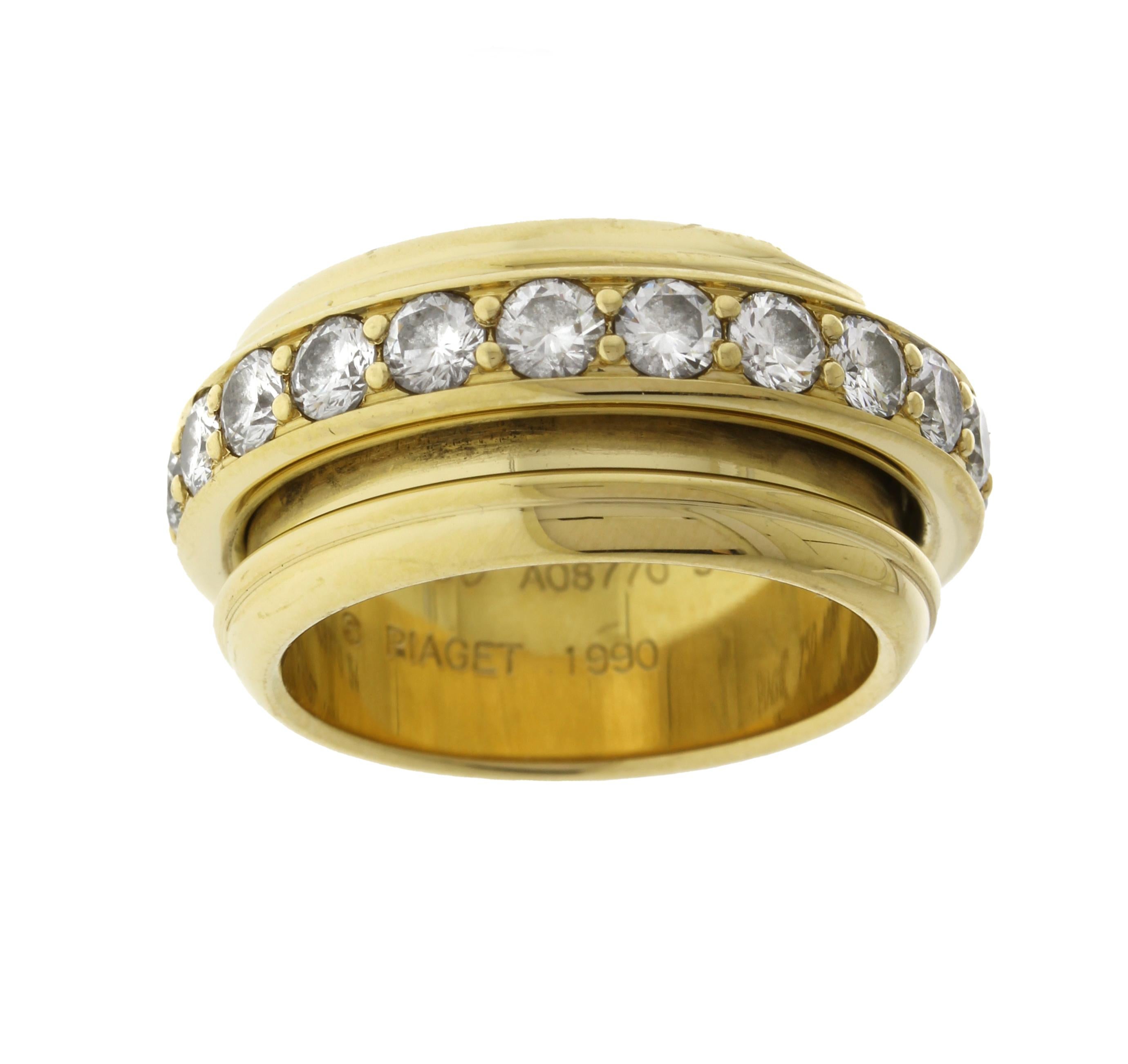 Piaget Possession Large Diamond Spinning Ring In Excellent Condition For Sale In Bethesda, MD