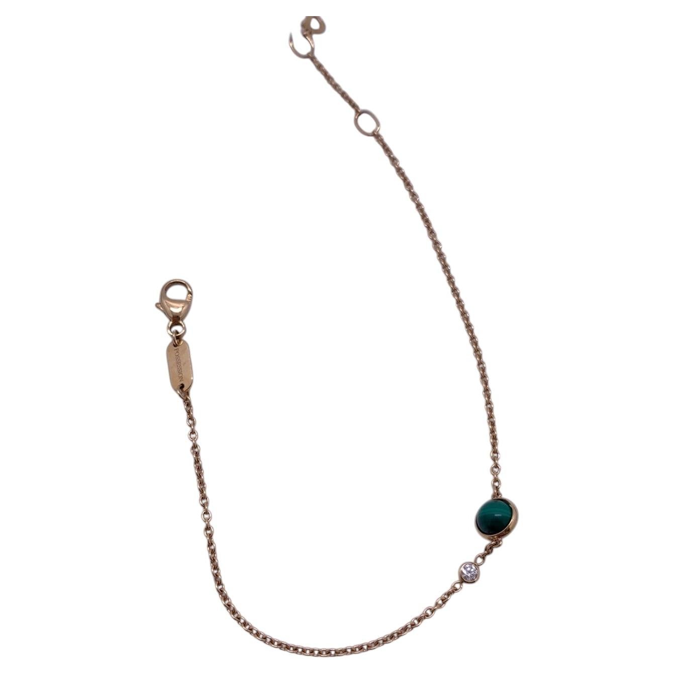 Pulsera Piaget Possession con malaquita y diamantes, de oro rosa de 18 quilates