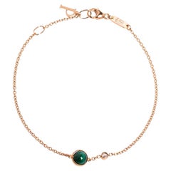 Piaget Possession Malachite Diamond 18K Rose Gold Charm Bracelet