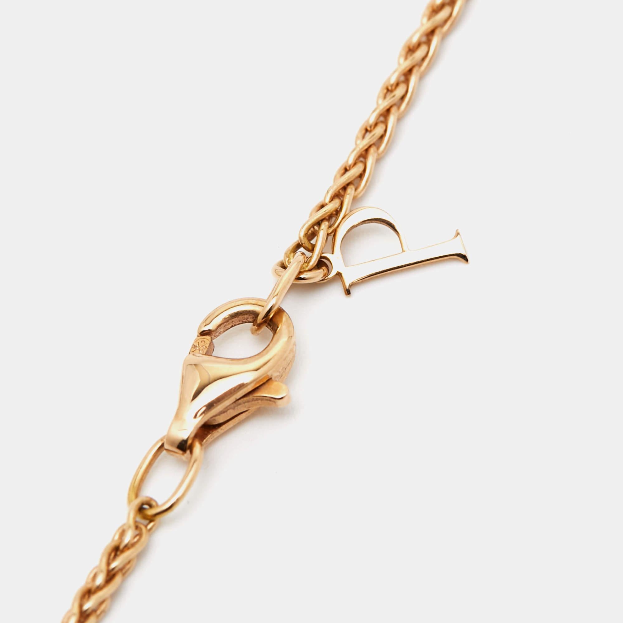 Donna Piaget Possession Collana in oro rosa 18k con diamanti e malachite in vendita