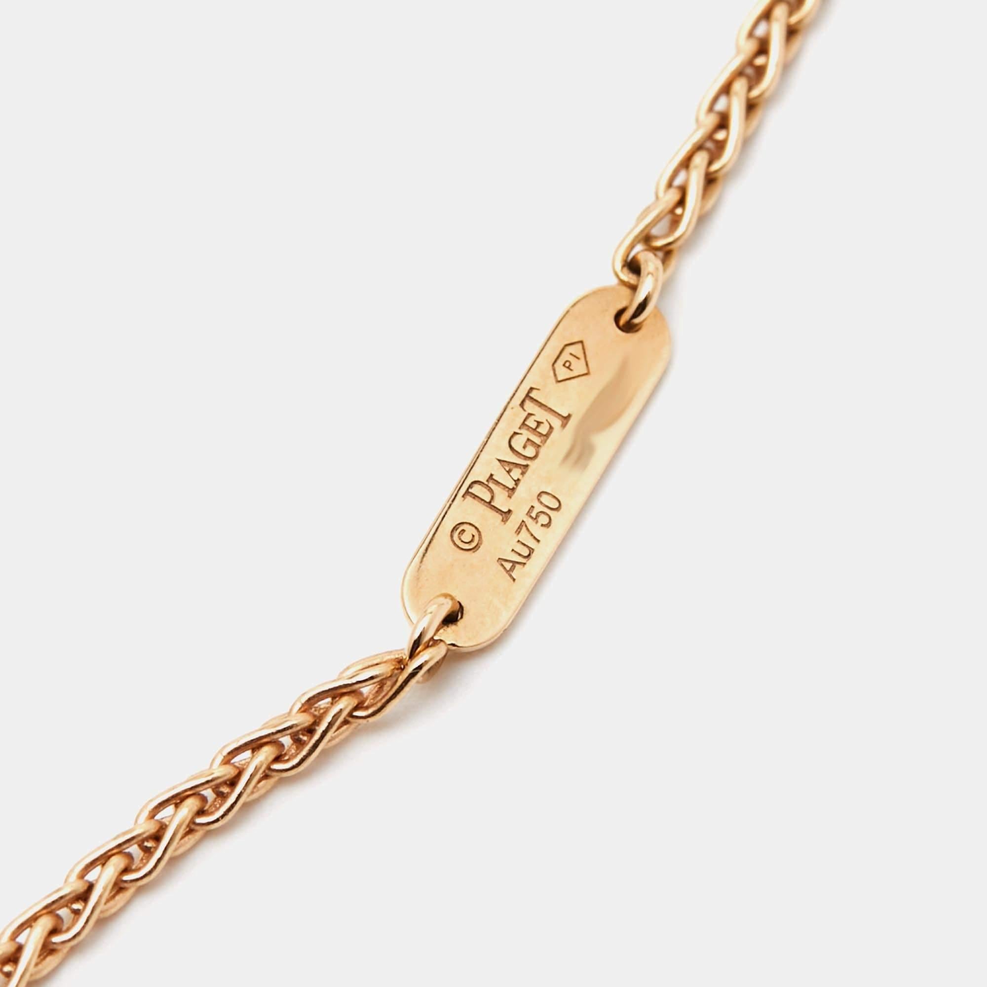 Piaget Possession Collana in oro rosa 18k con diamanti e malachite in vendita 1