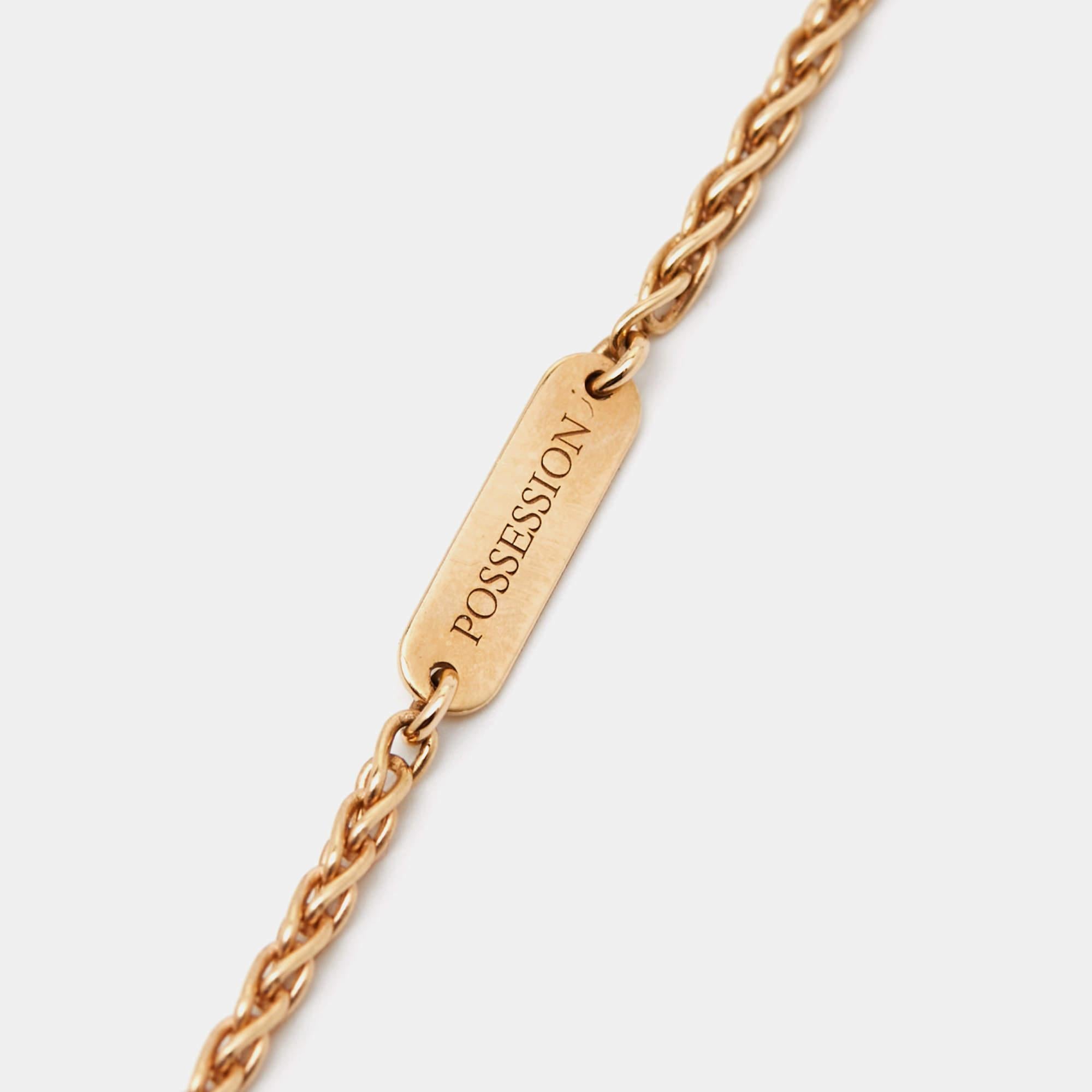 Piaget Possession Collana in oro rosa 18k con diamanti e malachite in vendita 2