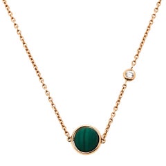 Piaget Possession Malachite Diamond 18K Rose Gold Necklace