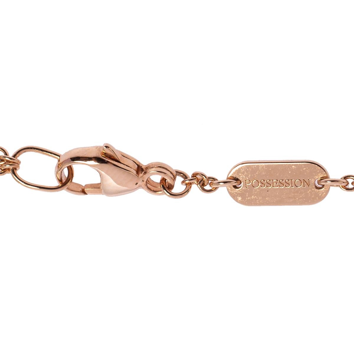 Piaget Possession Malachite Diamond 18K Rose Gold Pendant Necklace In Excellent Condition In Dubai, Al Qouz 2