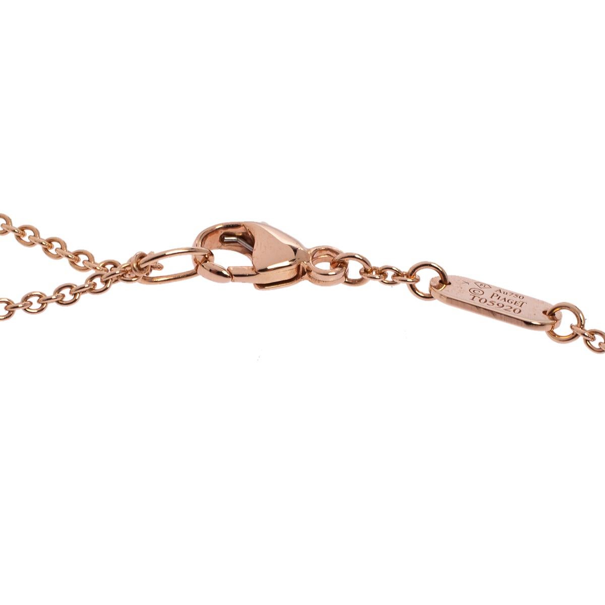 Women's Piaget Possession Malachite Diamond 18K Rose Gold Pendant Necklace