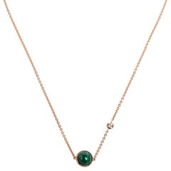Piaget Possession Malachite Diamond 18K Rose Gold Pendant Necklace