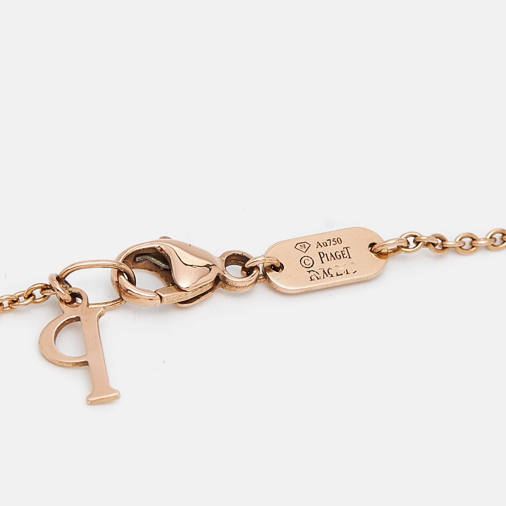 Women's Piaget Possession Onyx Diamond  18k Rose Gold Bracelet