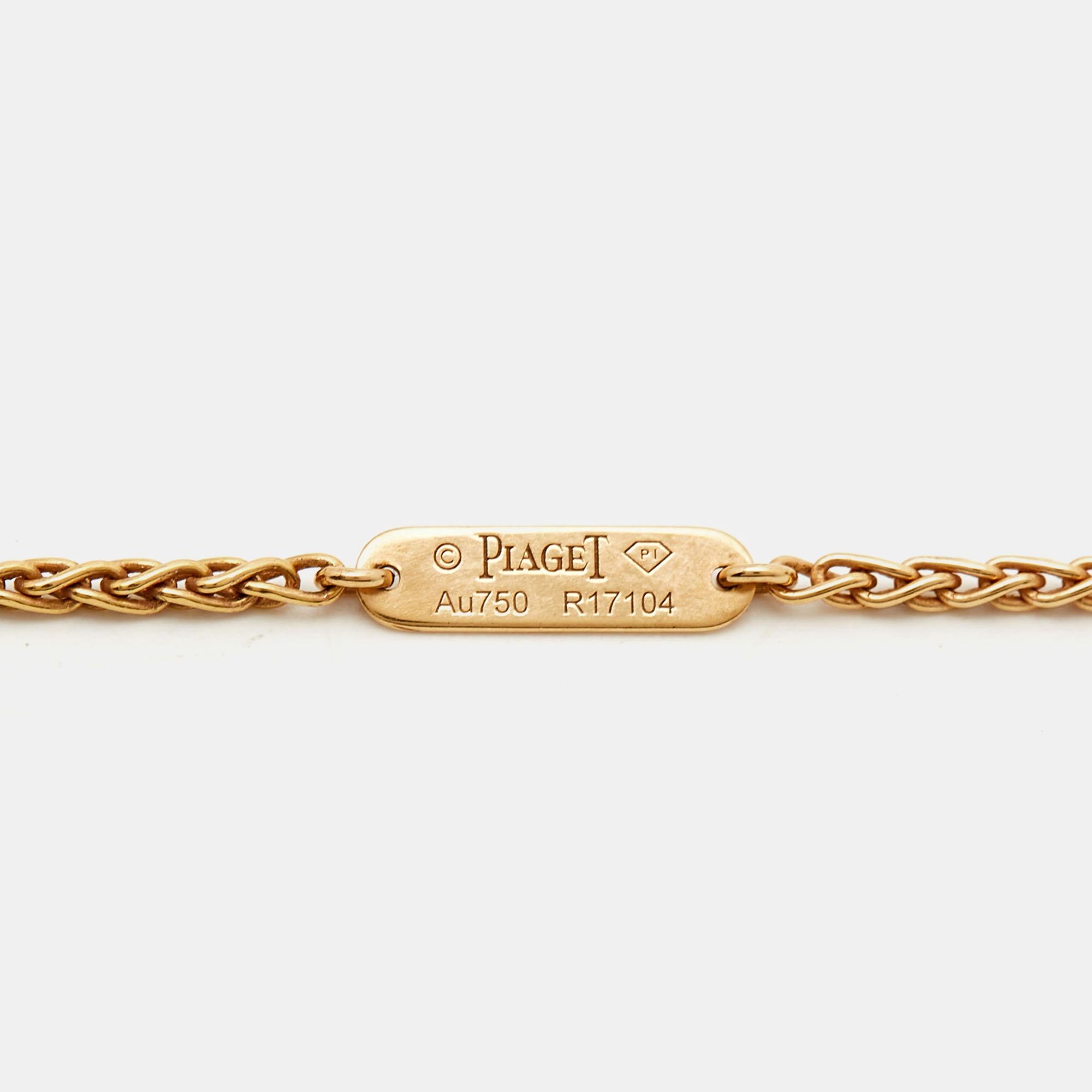 Piaget Possession Onyx Diamond 18k Rose Gold Long Necklace In Good Condition In Dubai, Al Qouz 2