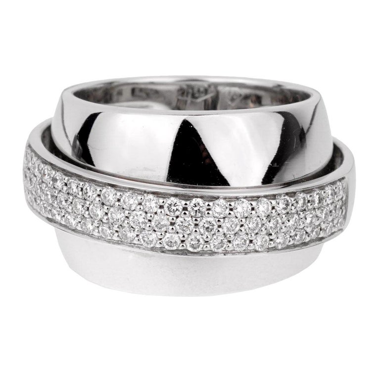 Piaget Possession Pave Diamond White Gold Ring For Sale at 1stDibs