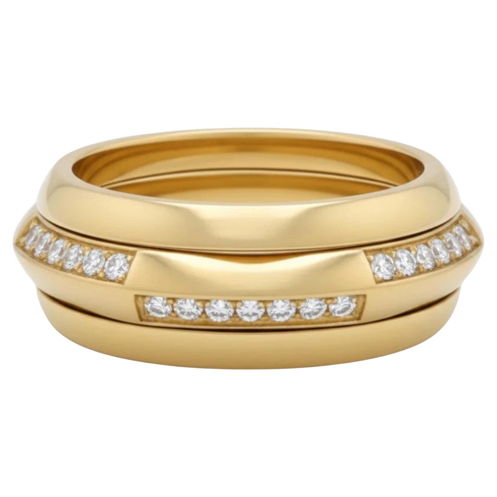 Piaget Possession Rotating Center Diamond Ring In 18K Yellow Gold. (Size 6.75) For Sale