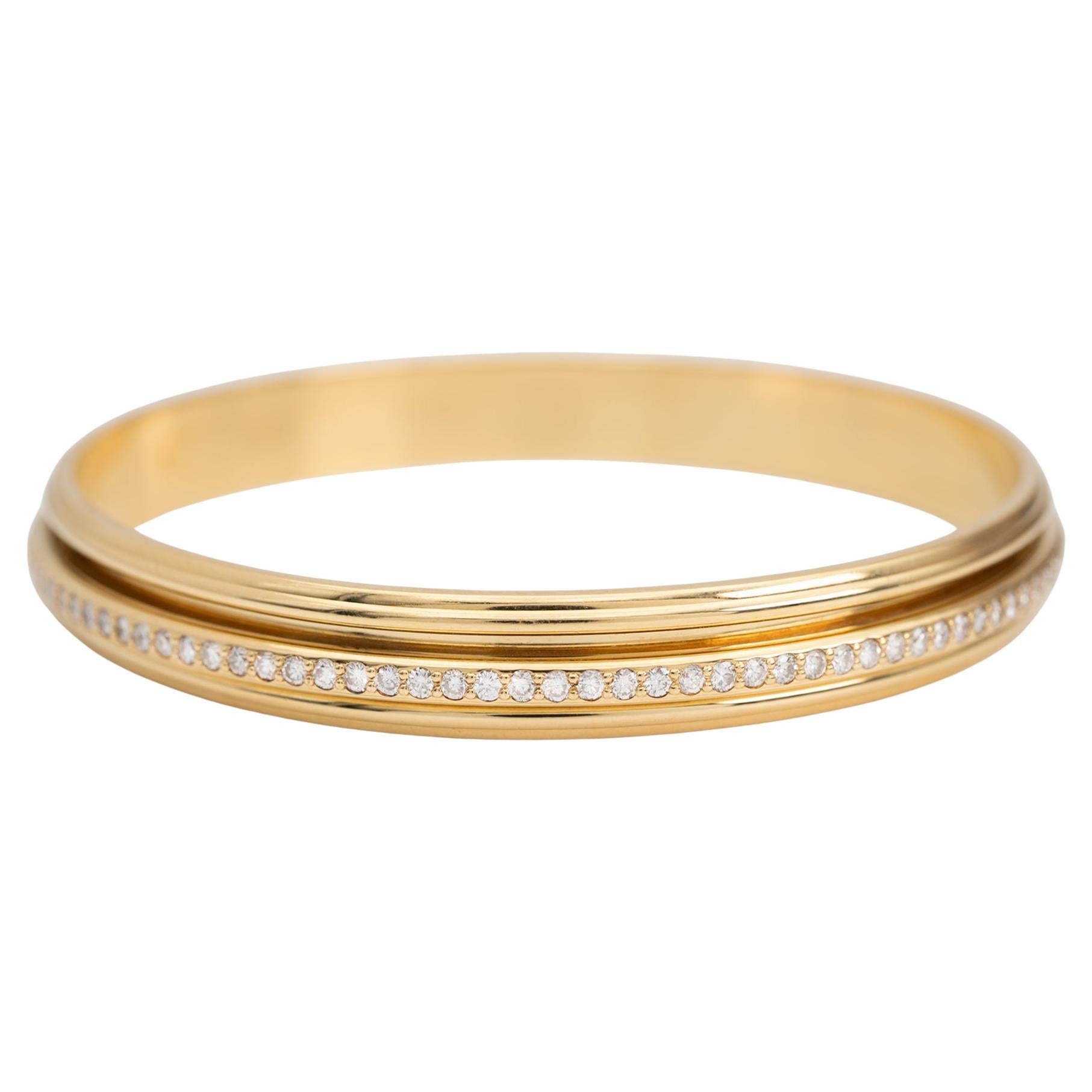 Brazalete giratorio Piaget Possession con diamantes y oro amarillo de 18 quilates en venta