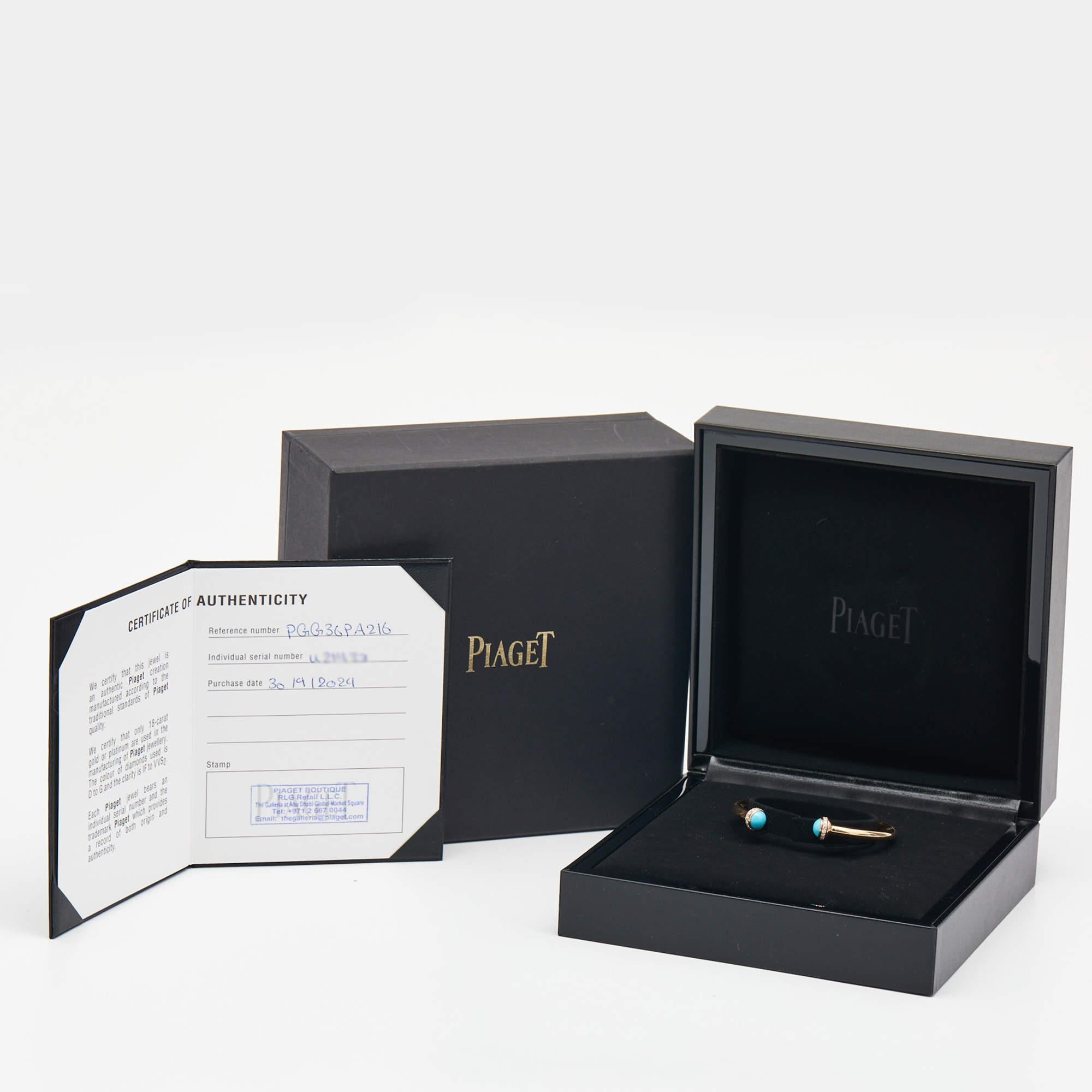 Piaget Possession Turquoise Diamond 18k Rose Gold Bracelet 16 1